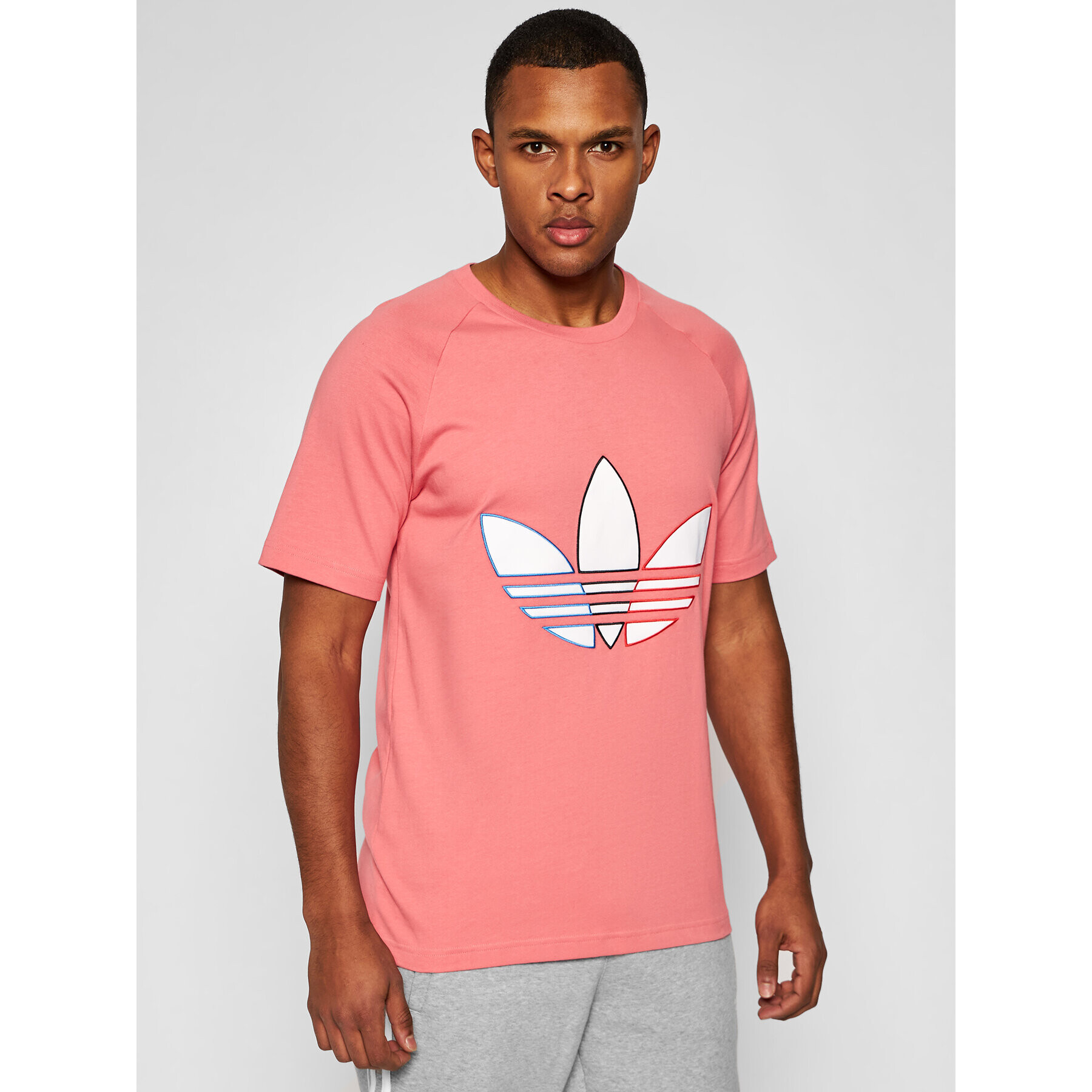 adidas Tricou Tricol Tee GQ8916 Roz Regular Fit - Pled.ro