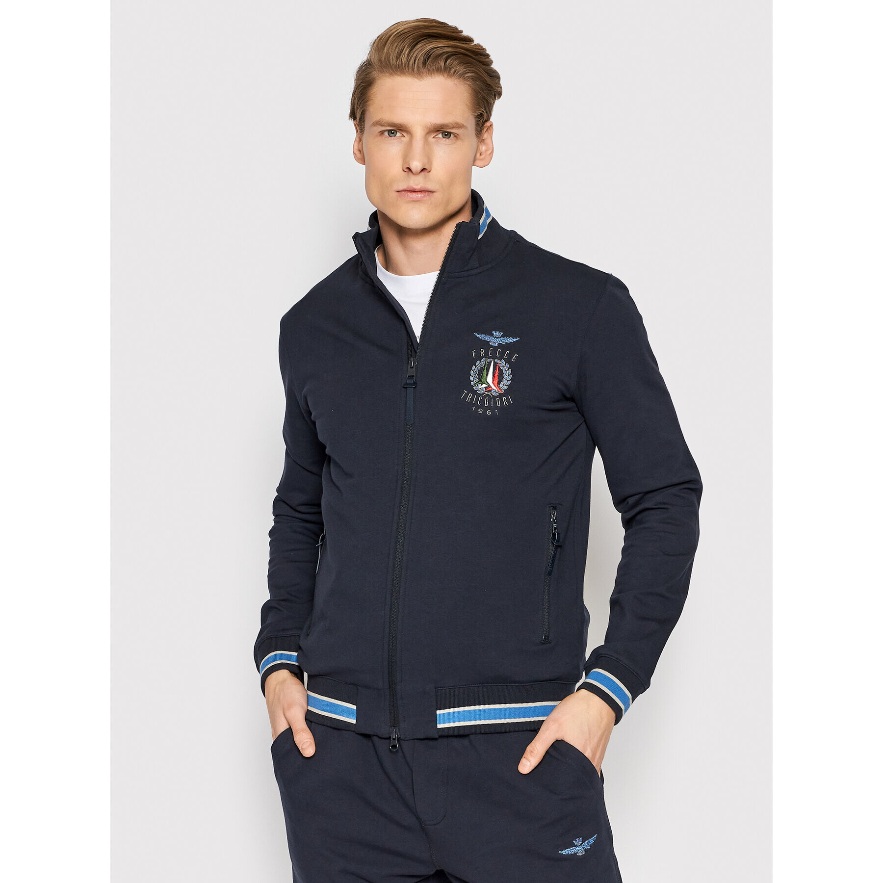 Aeronautica Militare Bluză 221FE1663F459 Bleumarin Regular Fit - Pled.ro