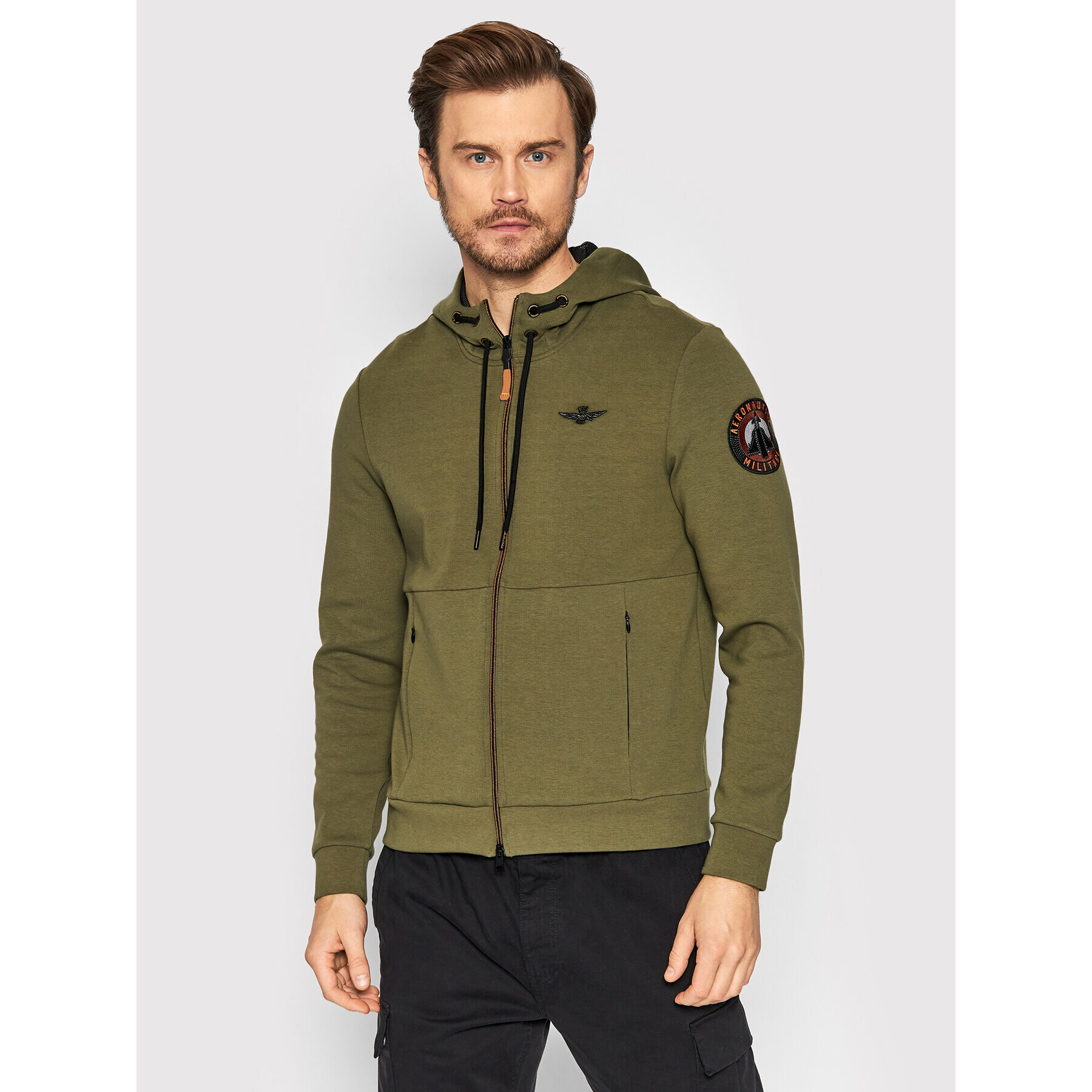 Aeronautica Militare Bluză 221FE1678F450 Verde Regular Fit - Pled.ro