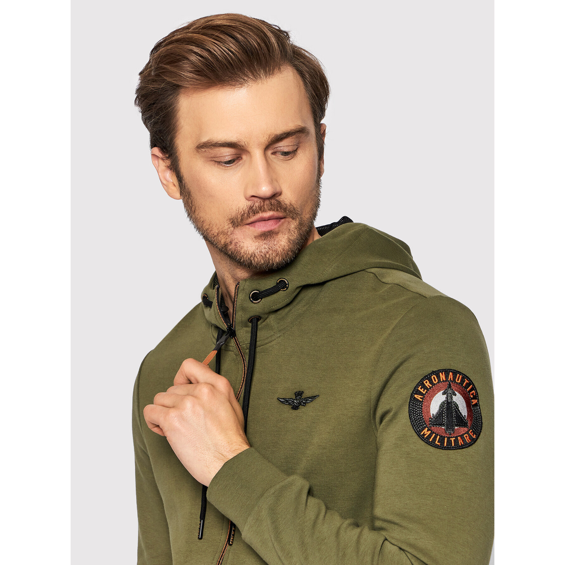 Aeronautica Militare Bluză 221FE1678F450 Verde Regular Fit - Pled.ro