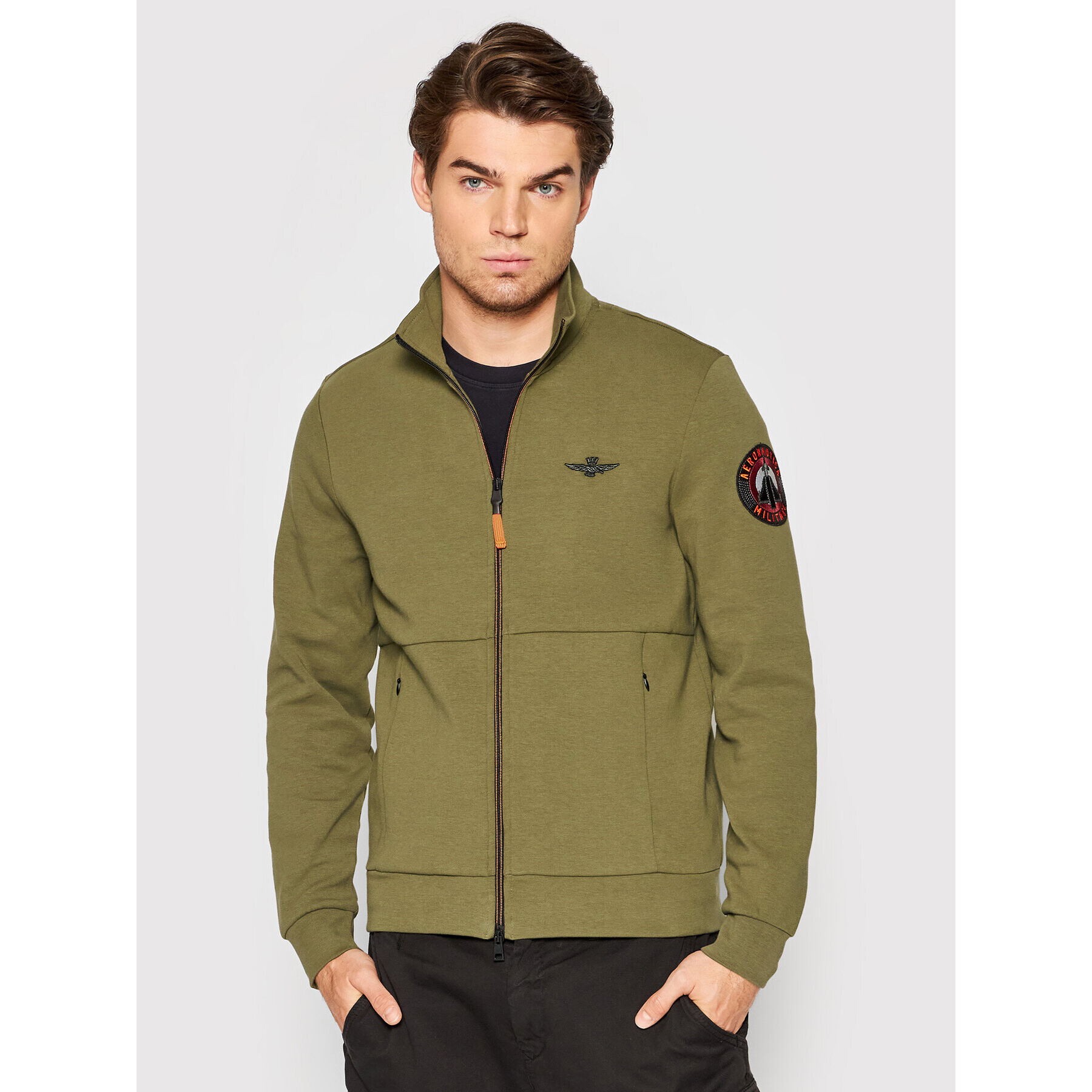 Aeronautica Militare Bluză 221FE1679F450 Verde Regular Fit - Pled.ro