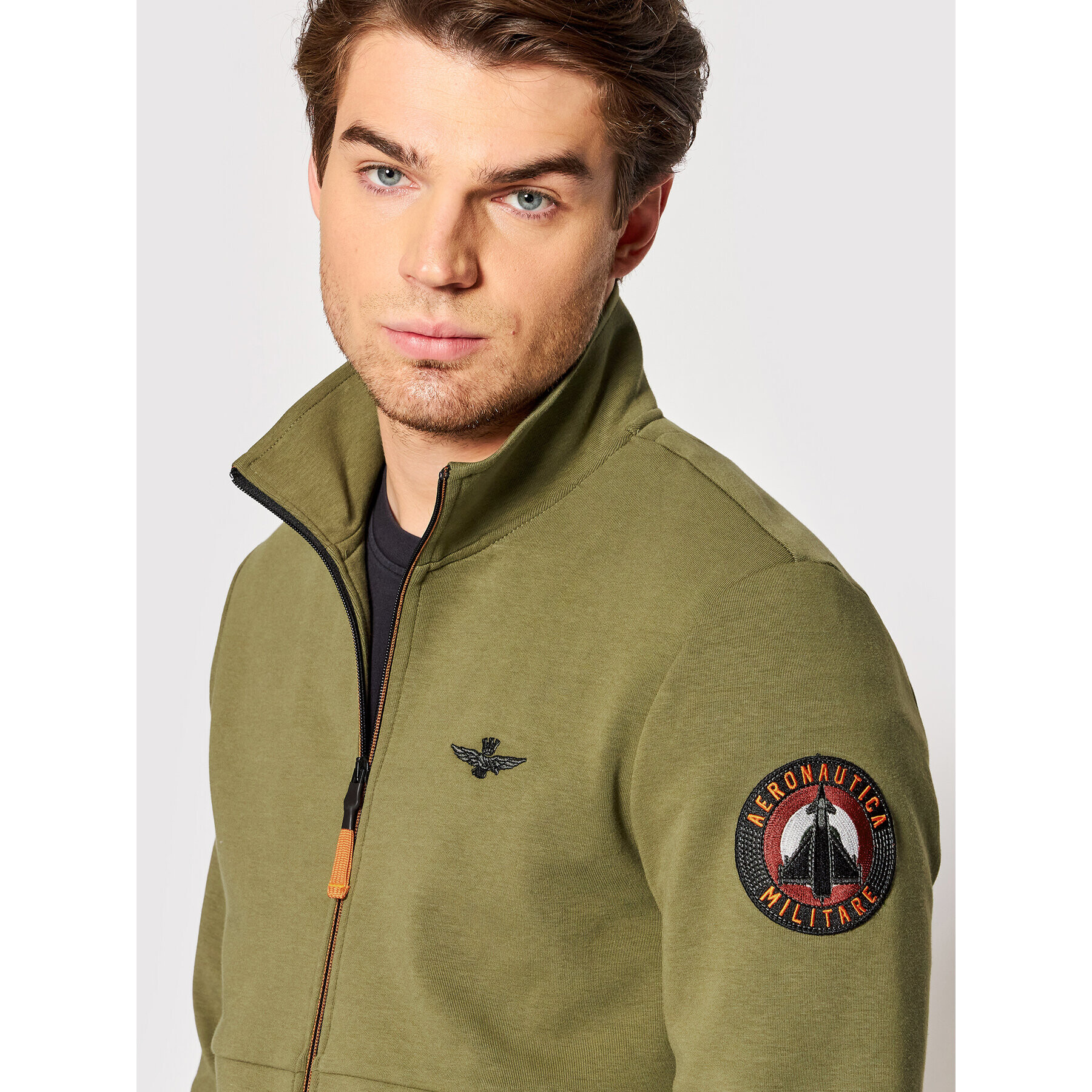 Aeronautica Militare Bluză 221FE1679F450 Verde Regular Fit - Pled.ro