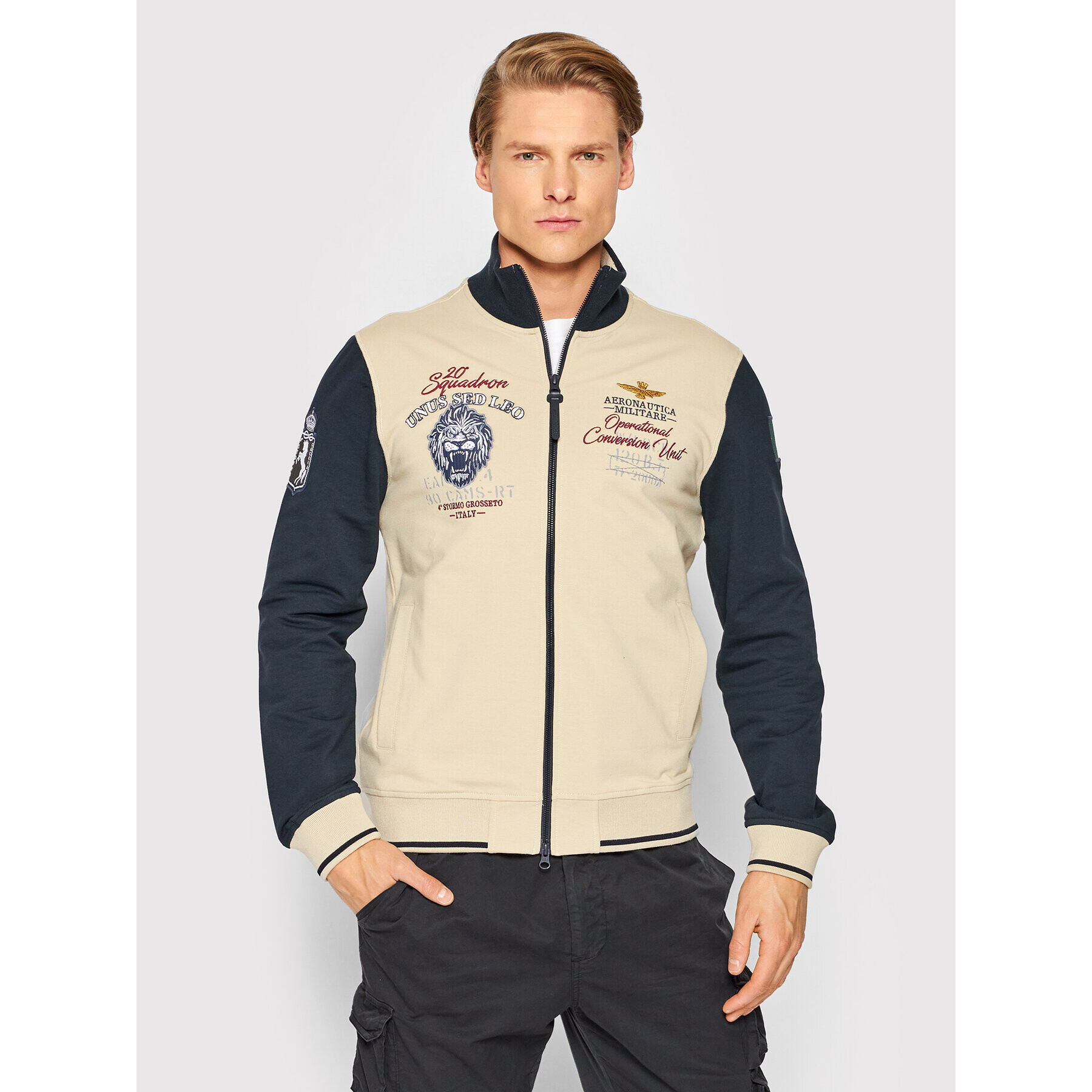 Aeronautica Militare Bluză 221FE1686F419 Bej Regular Fit - Pled.ro