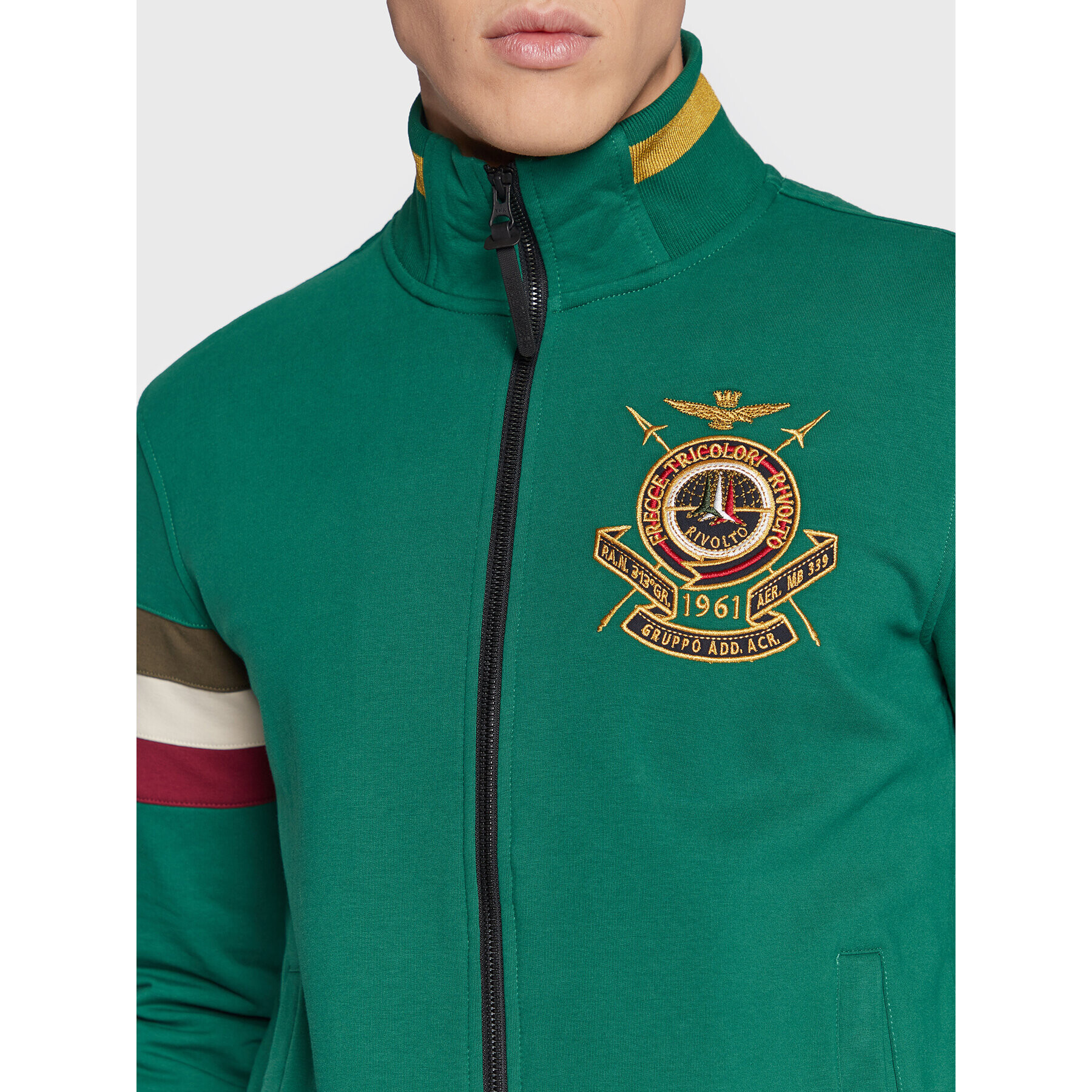 Aeronautica Militare Bluză 222FE1704F442 Verde Regular Fit - Pled.ro