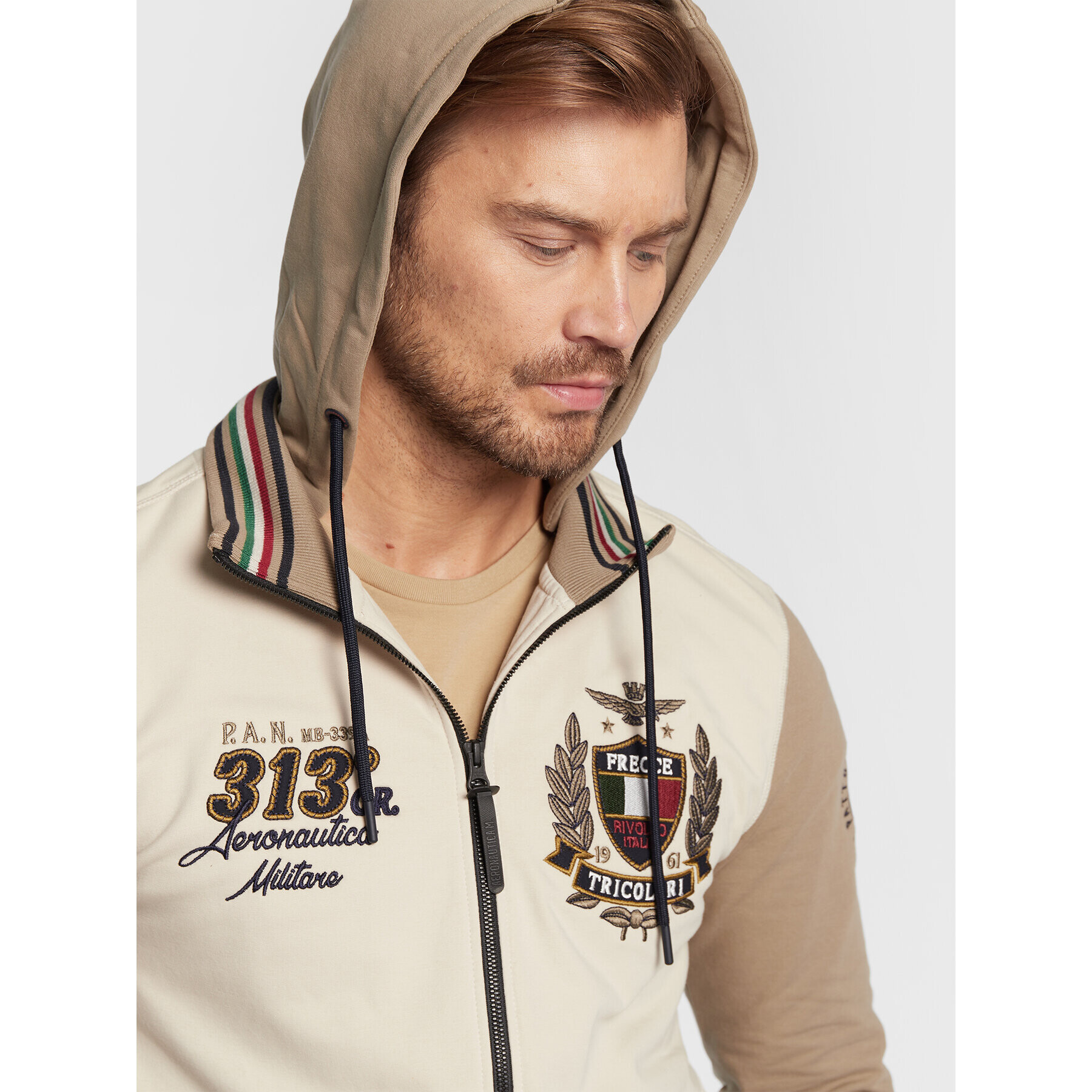 Aeronautica Militare Bluză 222FE1723F418 Bej Regular Fit - Pled.ro