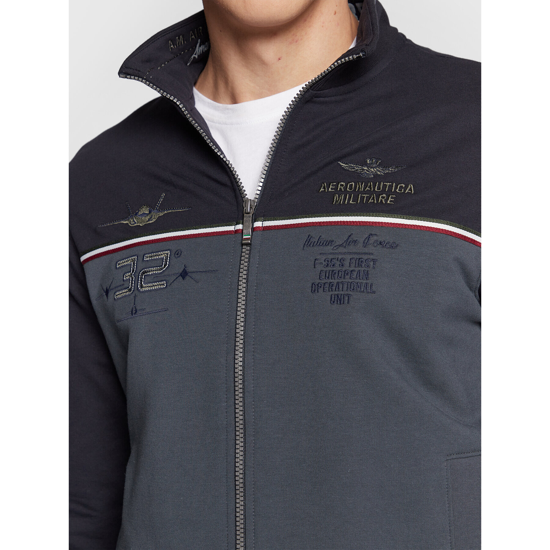 Aeronautica Militare Bluză 222FE1725F481 Gri Regular Fit - Pled.ro