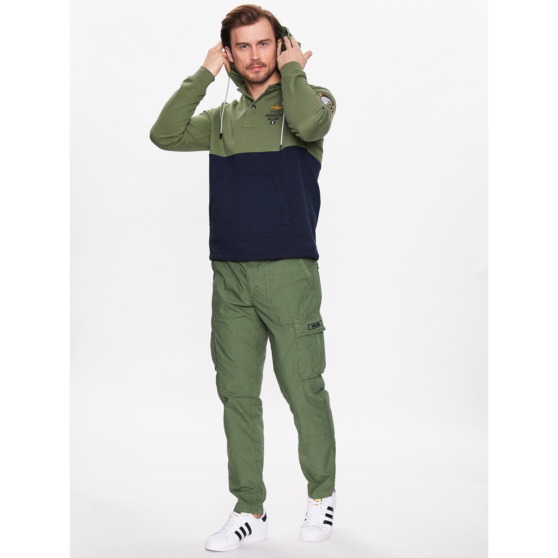 Aeronautica Militare Bluză 231FE1750F488 Verde Regular Fit - Pled.ro