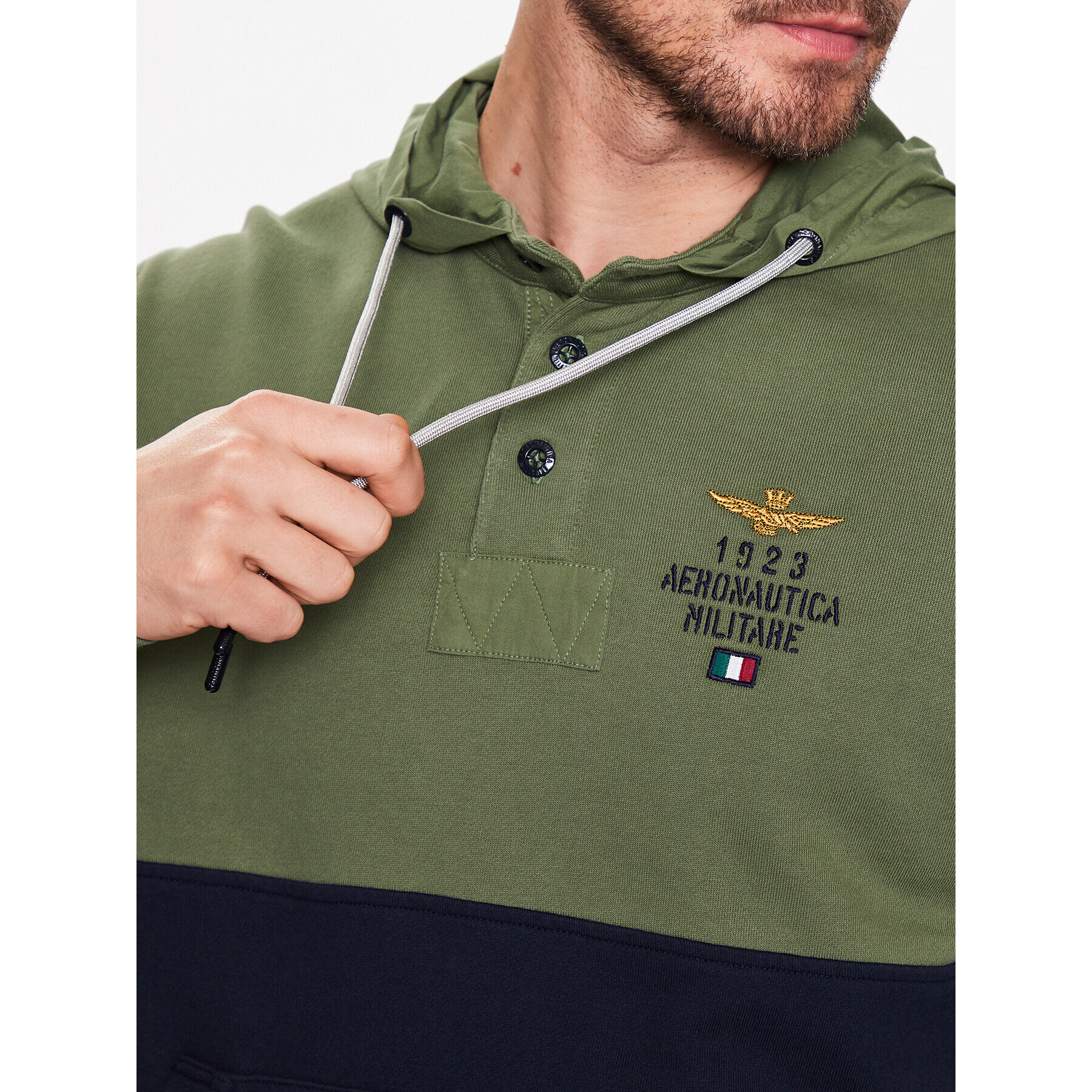 Aeronautica Militare Bluză 231FE1750F488 Verde Regular Fit - Pled.ro