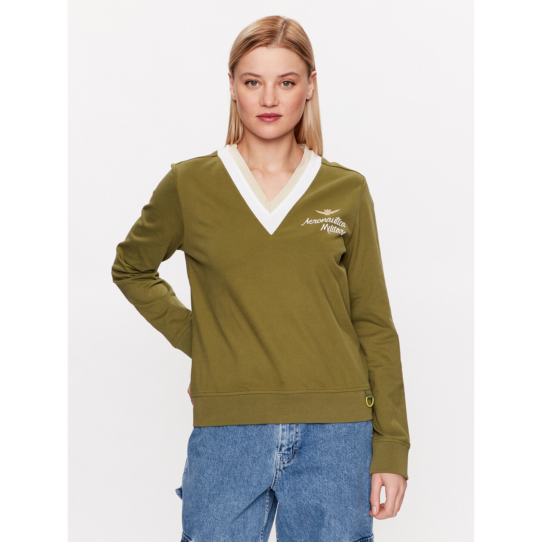 Aeronautica Militare Bluză 231FE1788DP192 Verde Regular Fit - Pled.ro