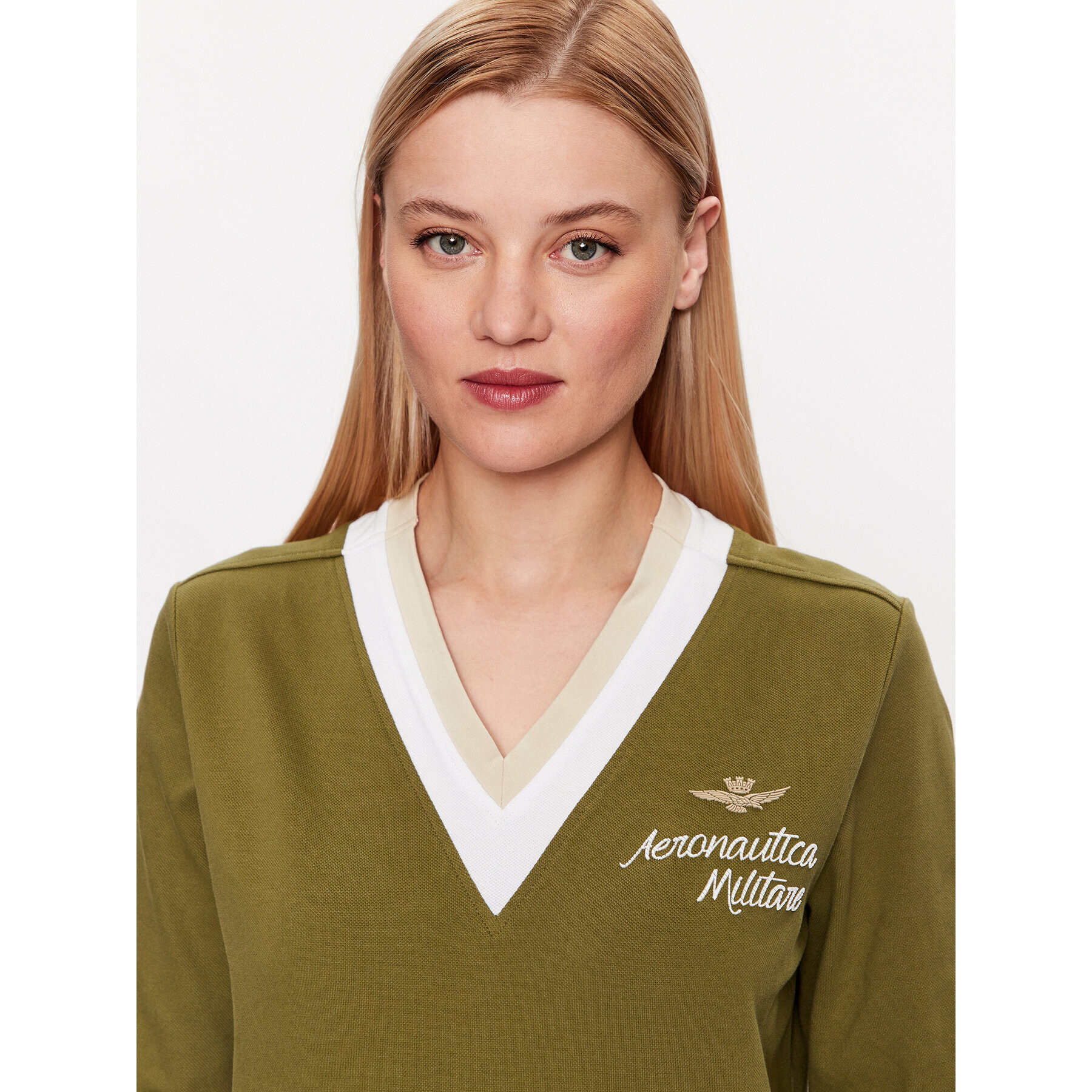 Aeronautica Militare Bluză 231FE1788DP192 Verde Regular Fit - Pled.ro