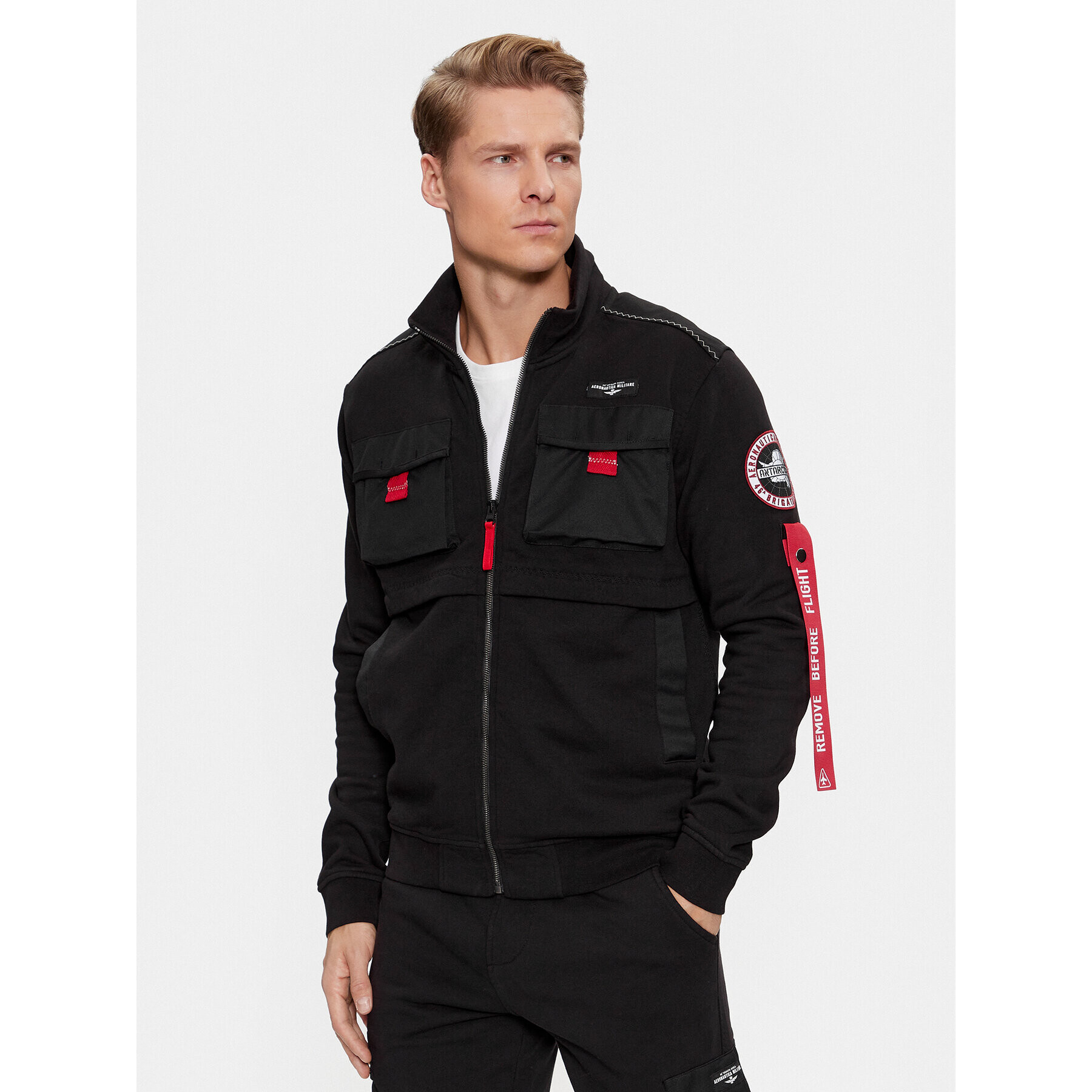 Aeronautica Militare Bluză 232FE1821F519 Negru Regular Fit - Pled.ro