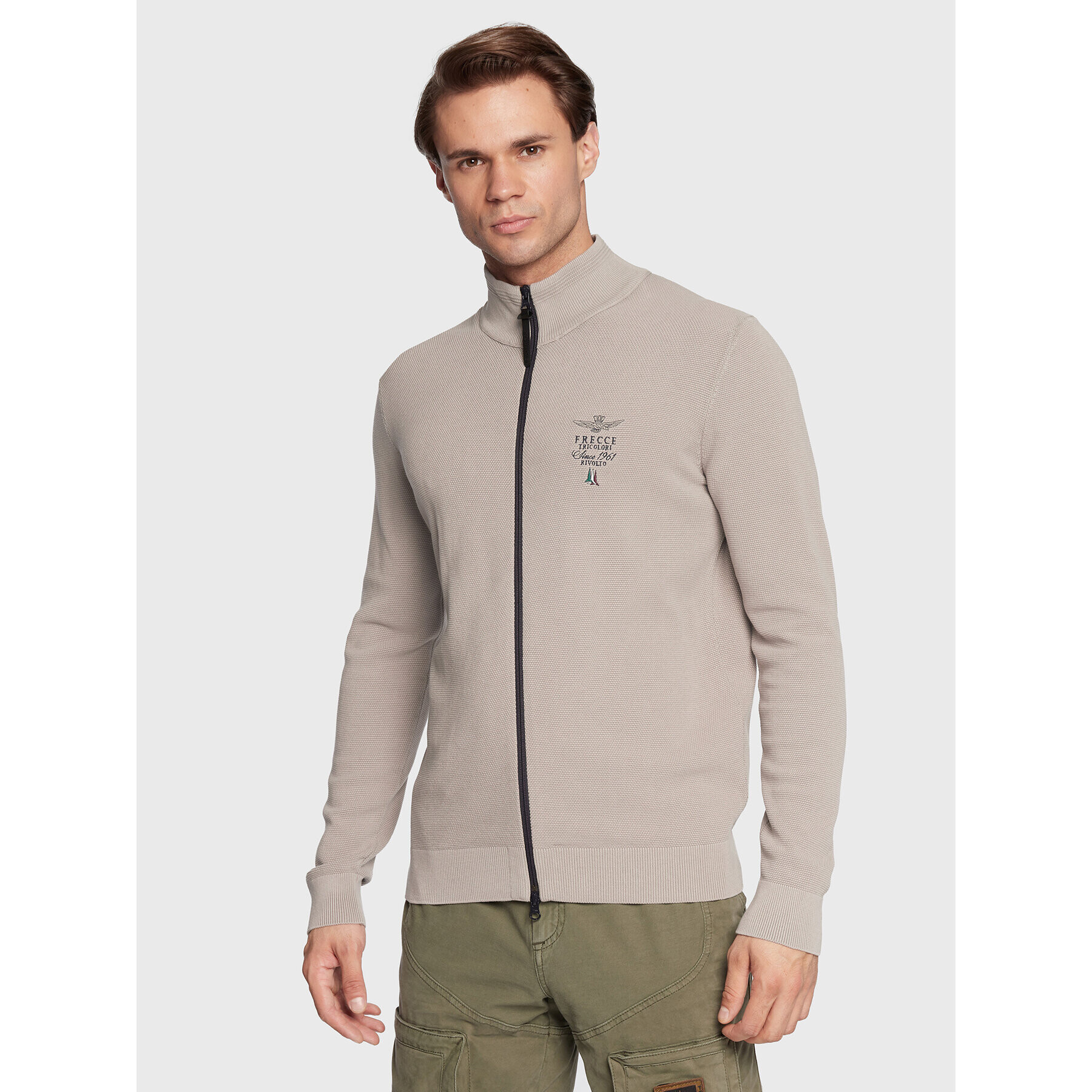 Aeronautica Militare Cardigan 222MA1393L463 Bej Regular Fit - Pled.ro