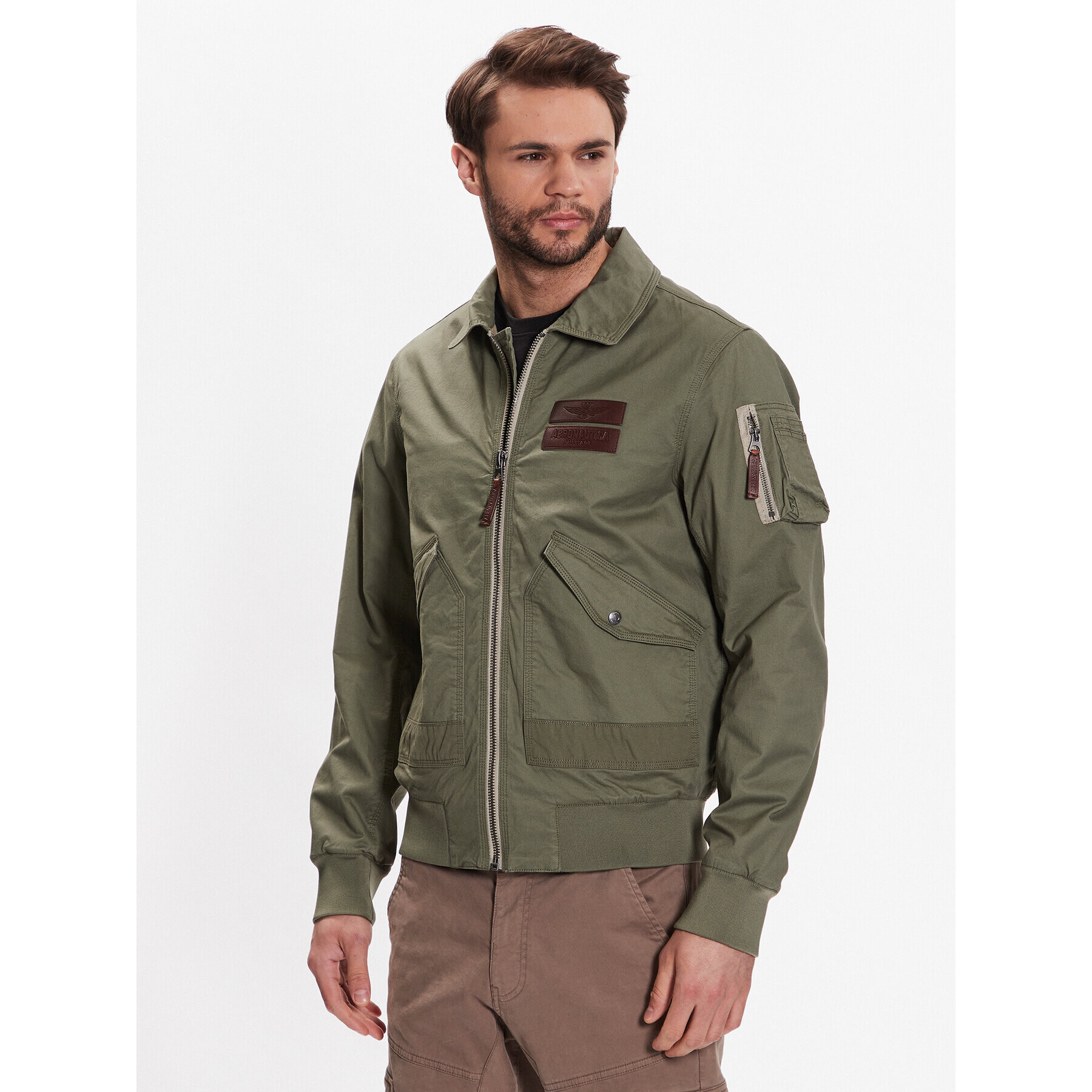 Aeronautica Militare Geacă 231AB2062CT3013 Verde Regular Fit - Pled.ro