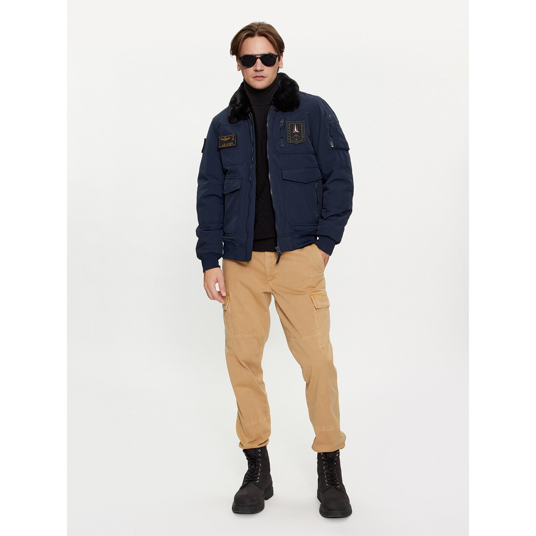 Aeronautica Militare Geacă bomber 232AB2106CT3151 Bleumarin Regular Fit - Pled.ro