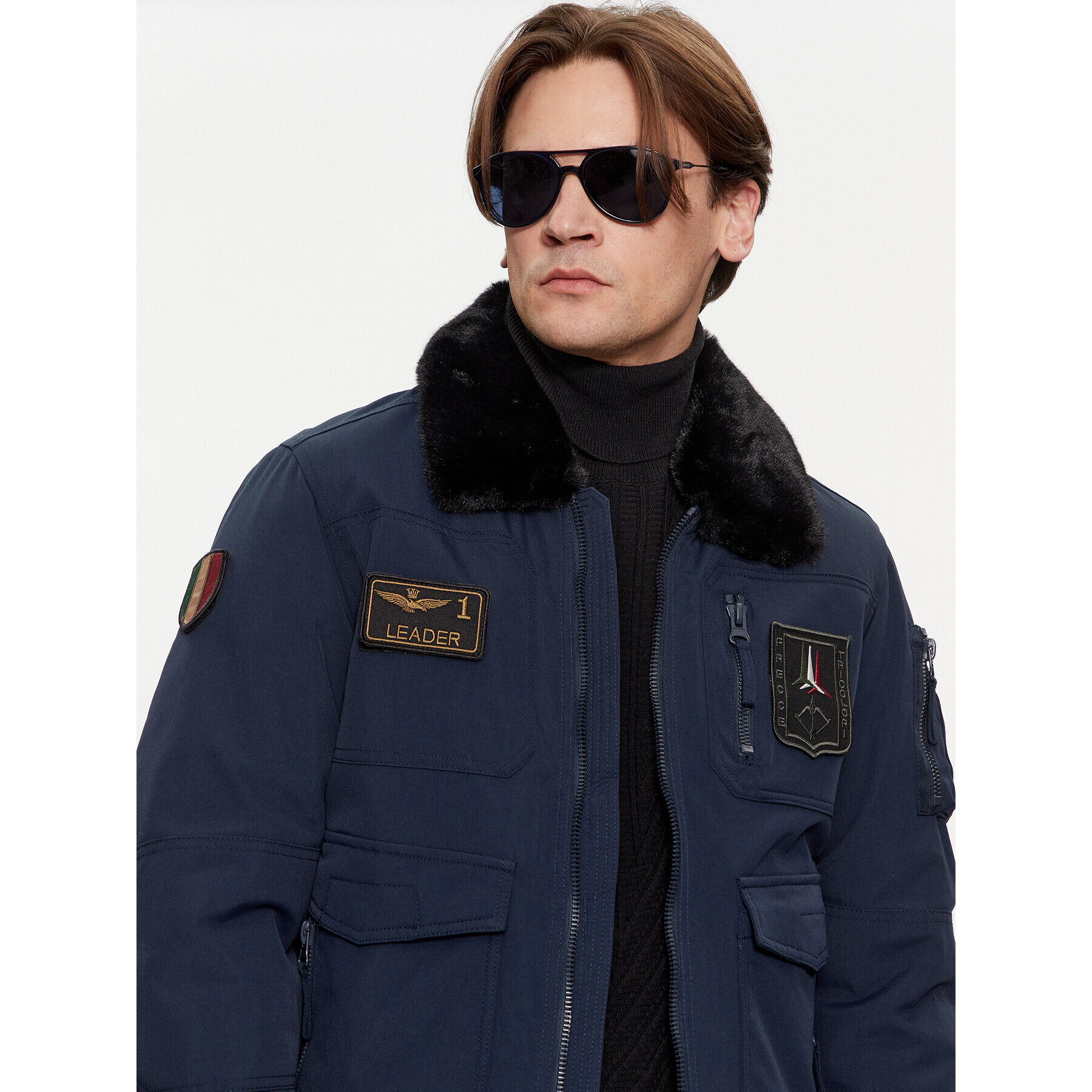 Aeronautica Militare Geacă bomber 232AB2106CT3151 Bleumarin Regular Fit - Pled.ro