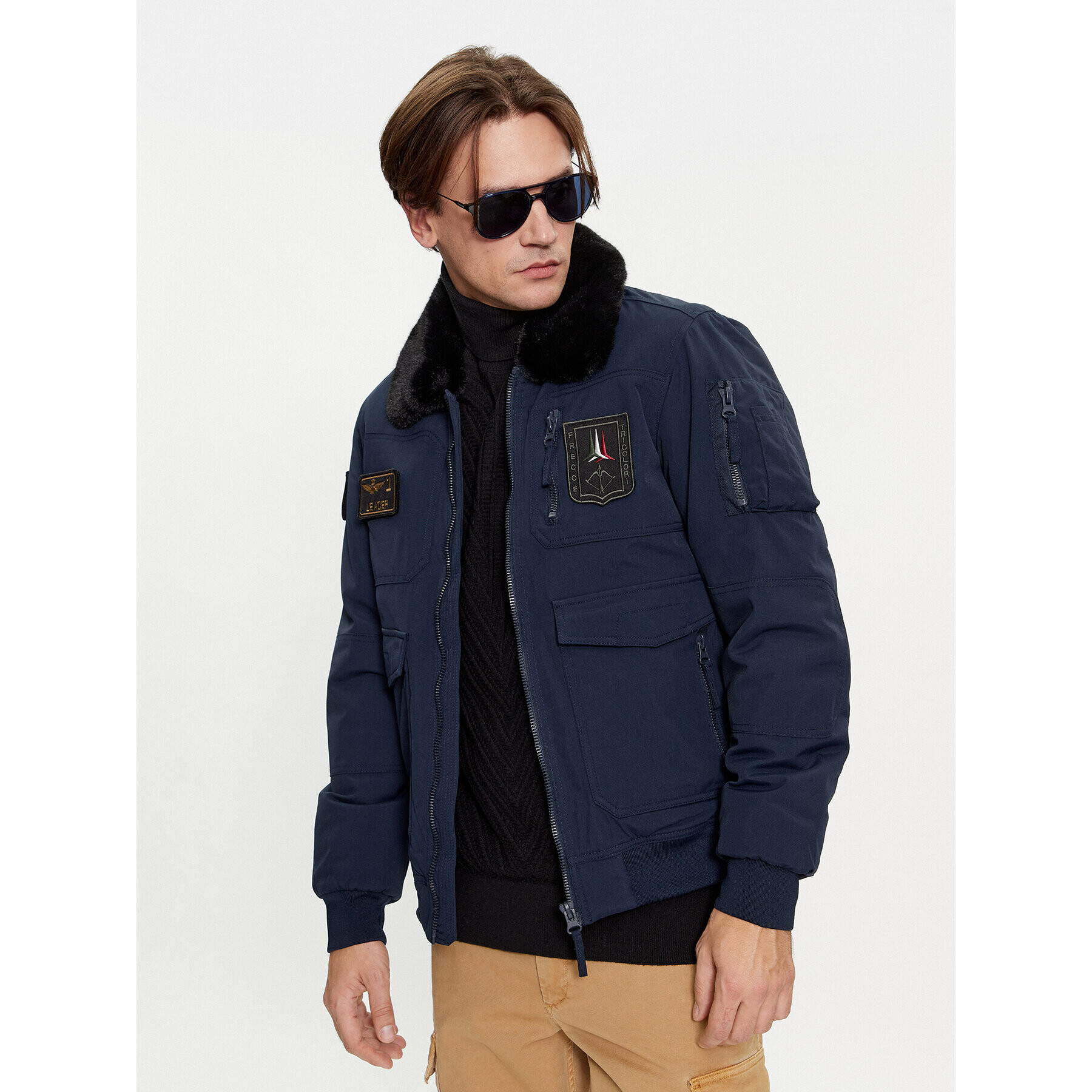 Aeronautica Militare Geacă bomber 232AB2106CT3151 Bleumarin Regular Fit - Pled.ro