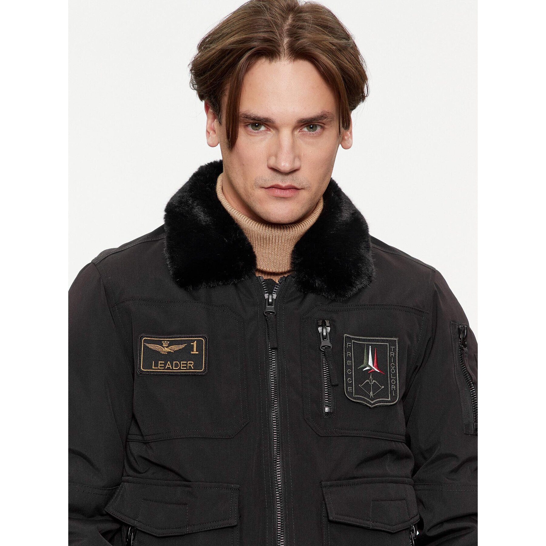 Aeronautica Militare Geacă bomber 232AB2106CT3151 Negru Regular Fit - Pled.ro