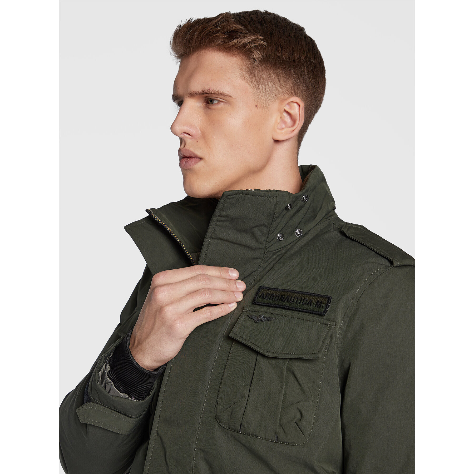 Aeronautica Militare Geacă de iarnă 222AB2035CT2932 Verde Regular Fit - Pled.ro