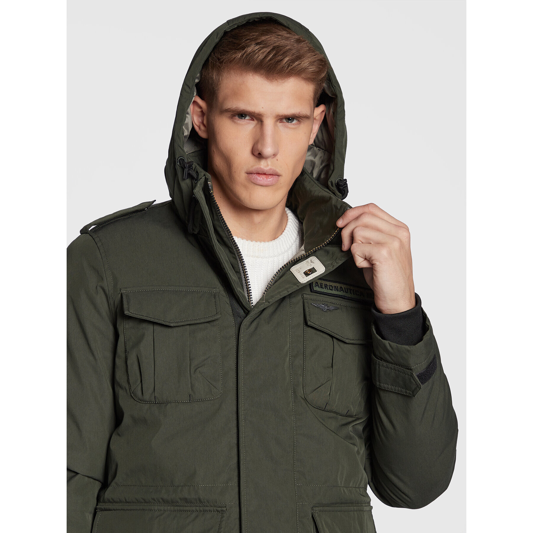 Aeronautica Militare Geacă de iarnă 222AB2035CT2932 Verde Regular Fit - Pled.ro