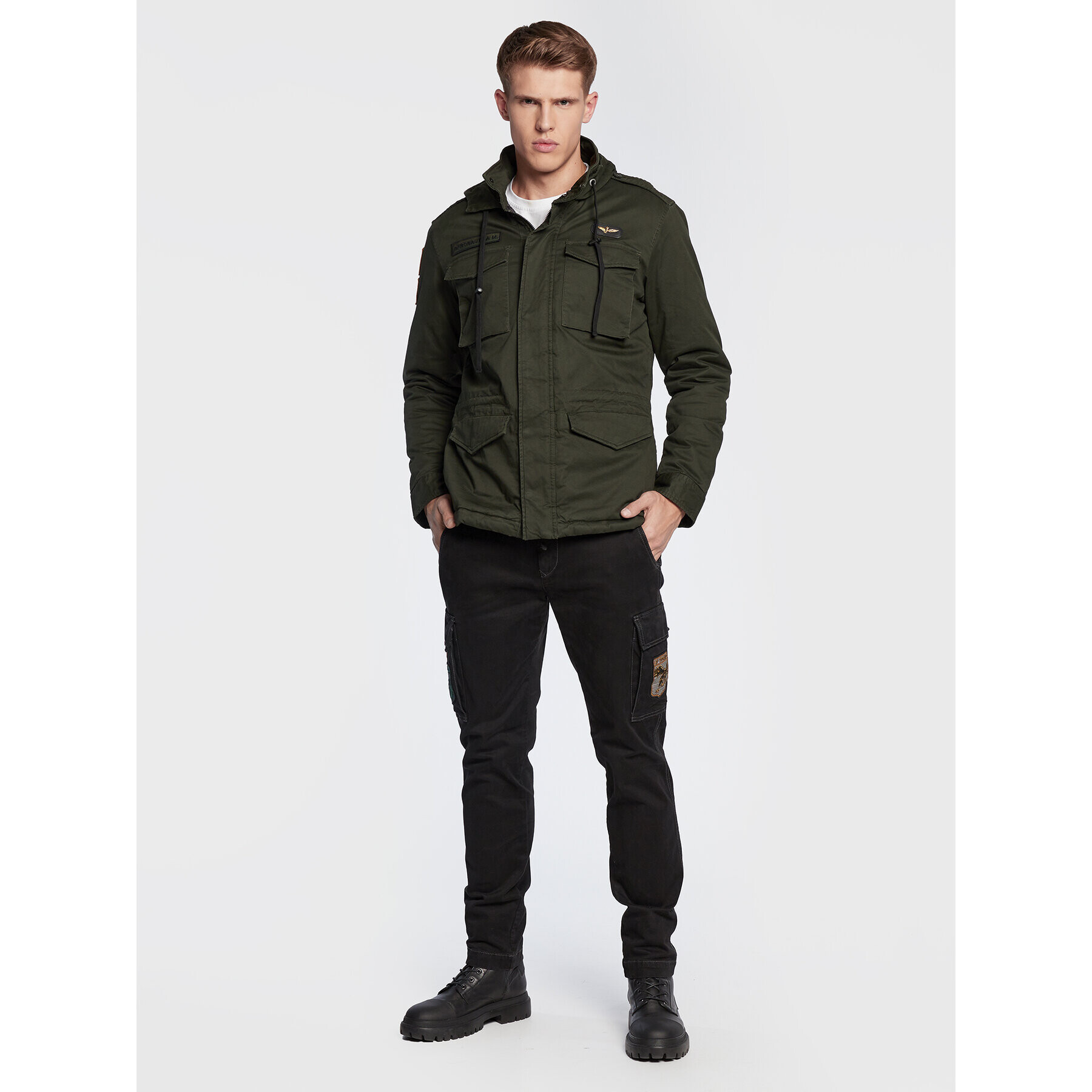 Aeronautica Militare Geacă de iarnă 222AB2038CT3013 Verde Regular Fit - Pled.ro