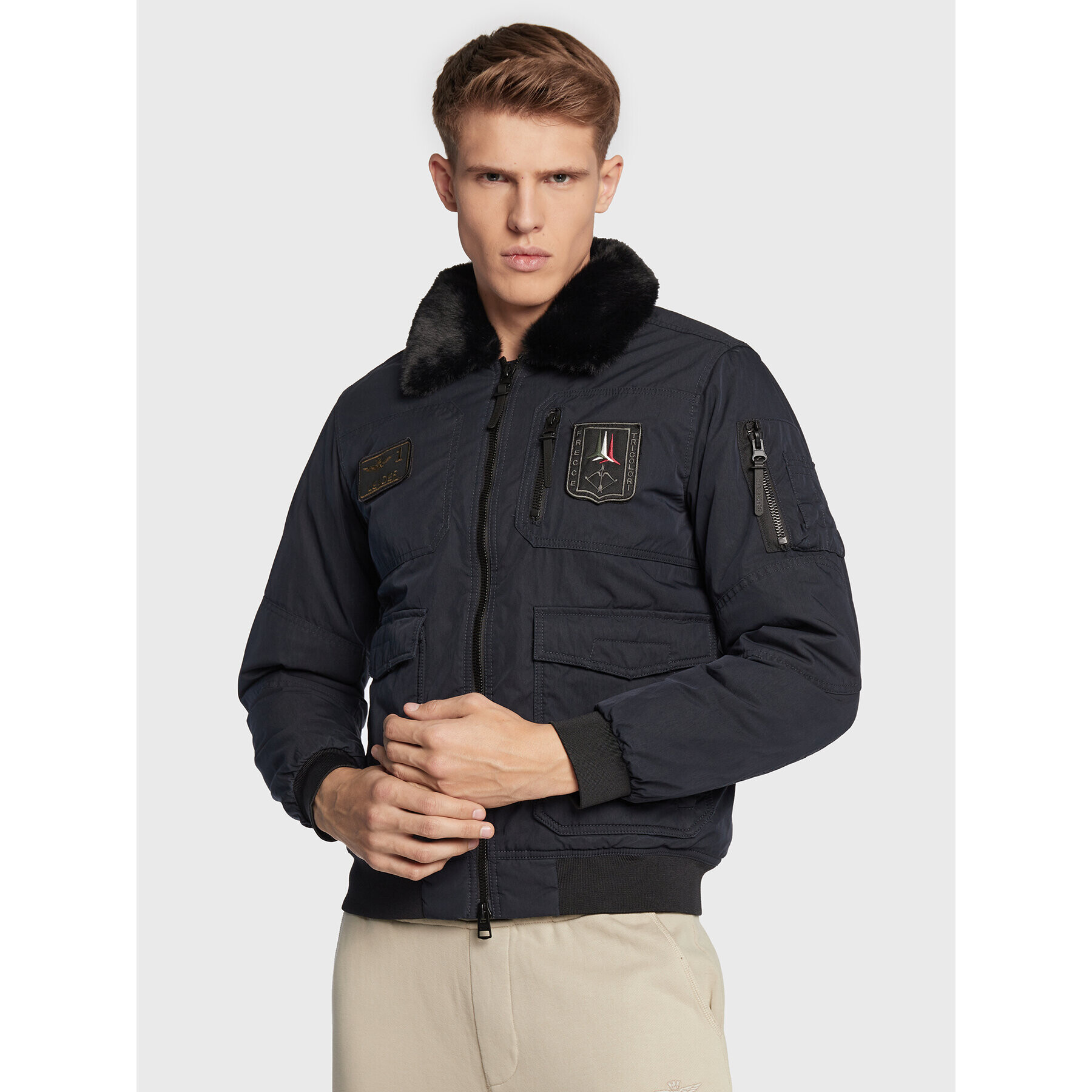 Aeronautica Militare Geacă de iarnă 222AB2041CT2932 Bleumarin Regular Fit - Pled.ro