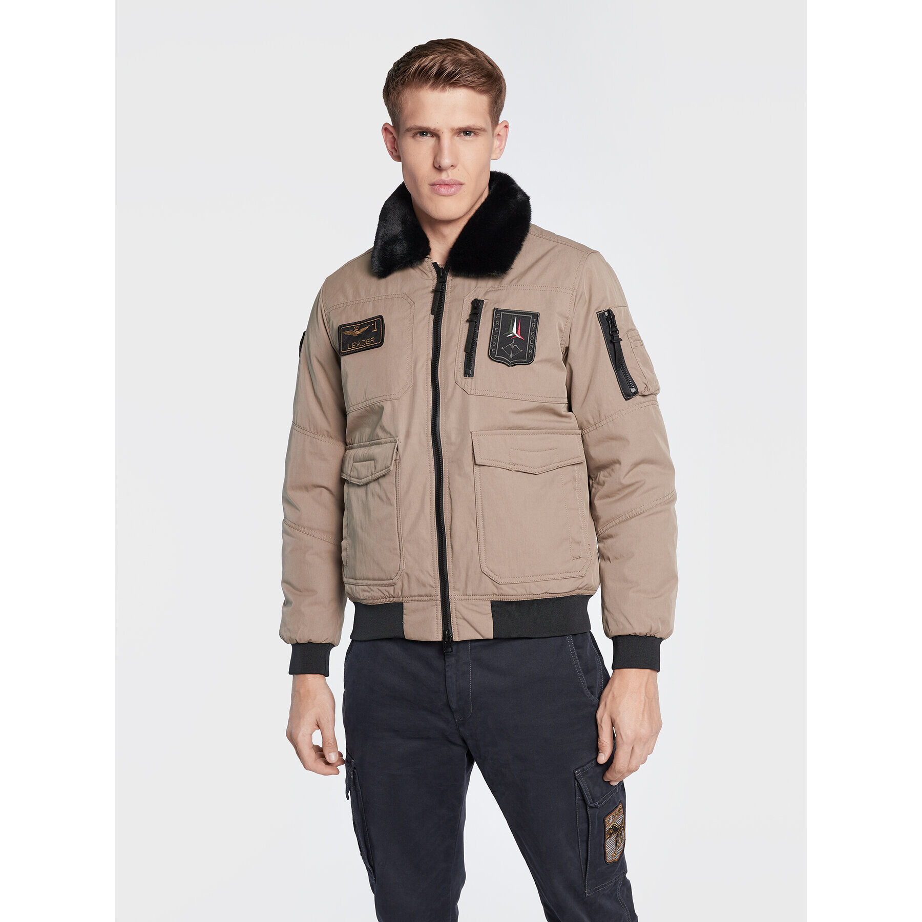 Aeronautica Militare Geacă de iarnă 222AB2041CT2932 Verde Regular Fit - Pled.ro