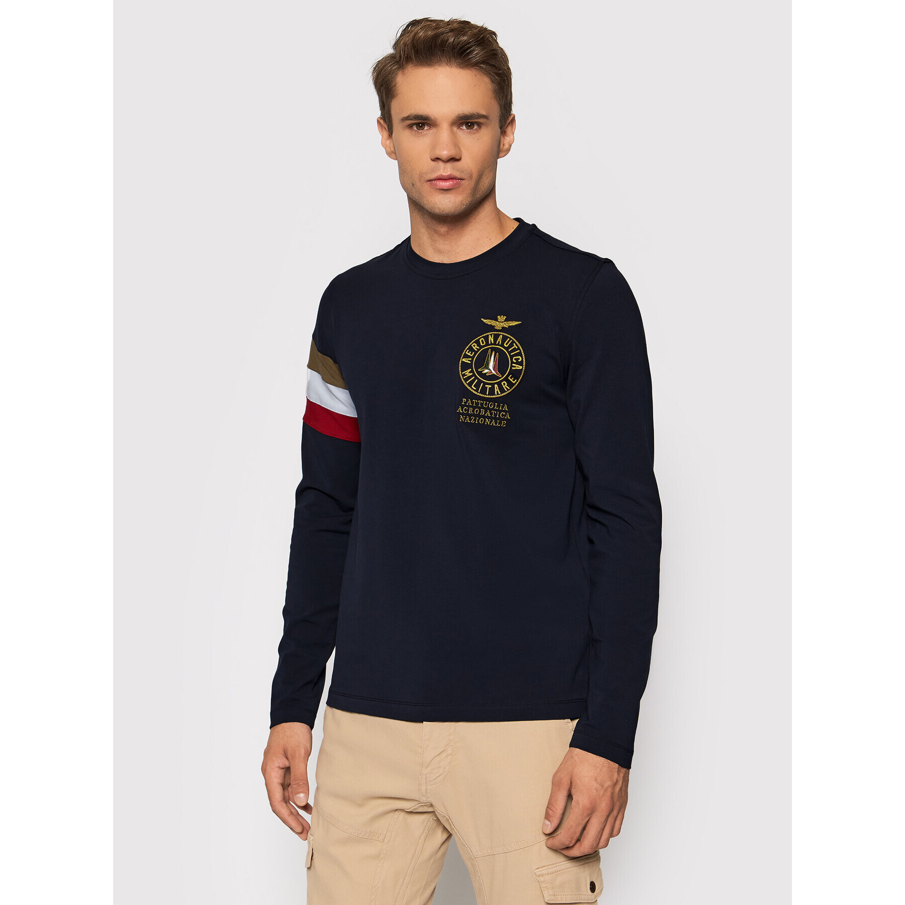 Aeronautica Militare Longsleeve 212TS1891J469 Bleumarin Regular Fit - Pled.ro