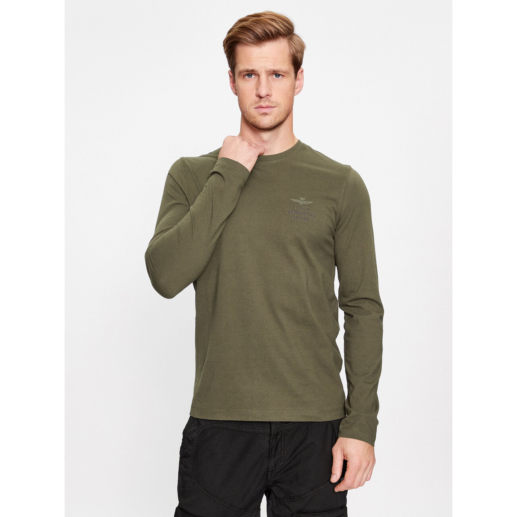 Aeronautica Militare Longsleeve 232TS2185J609 Verde Regular Fit - Pled.ro