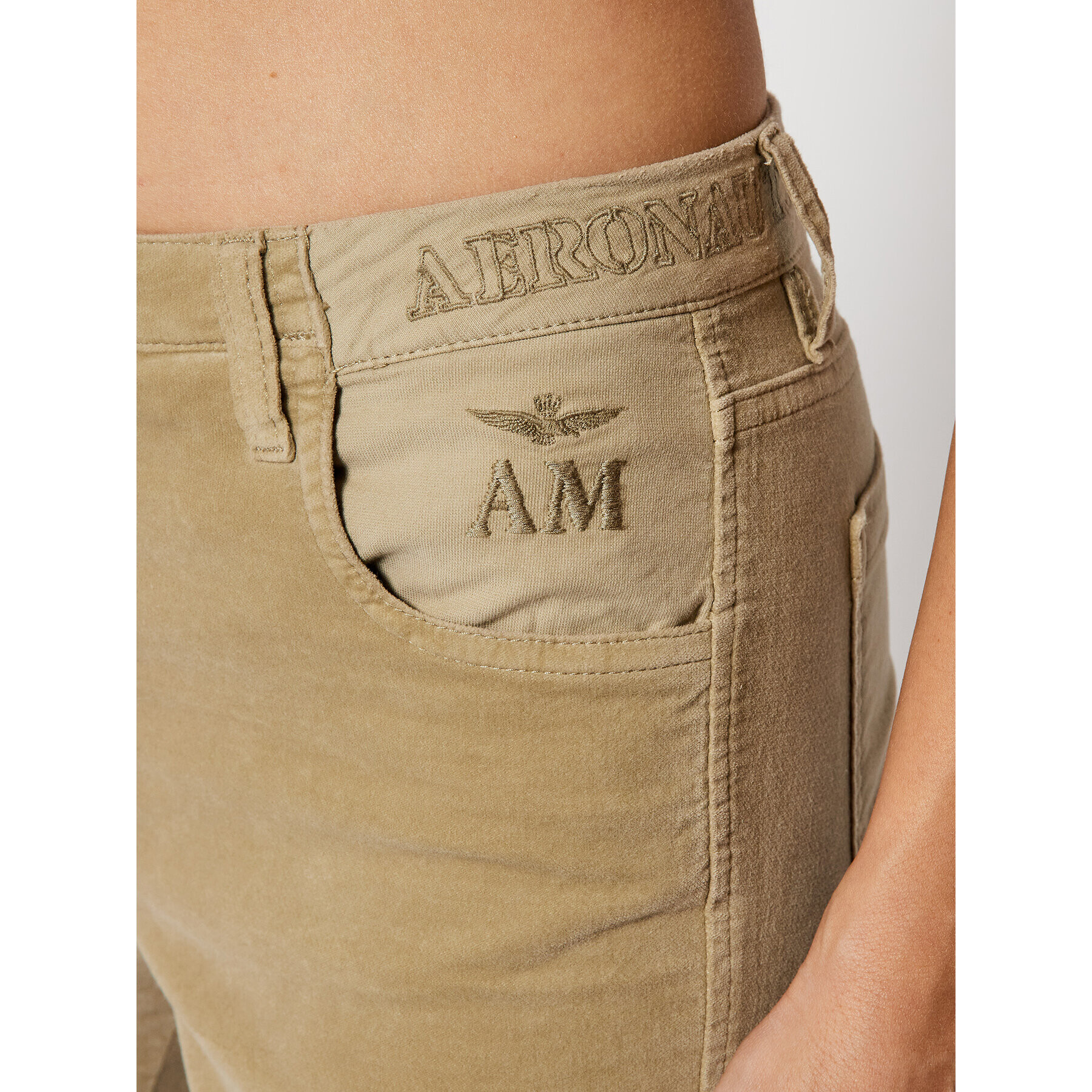 Aeronautica Militare Pantaloni din material 212PA1465DCT2359 Bej Skinny Fit - Pled.ro