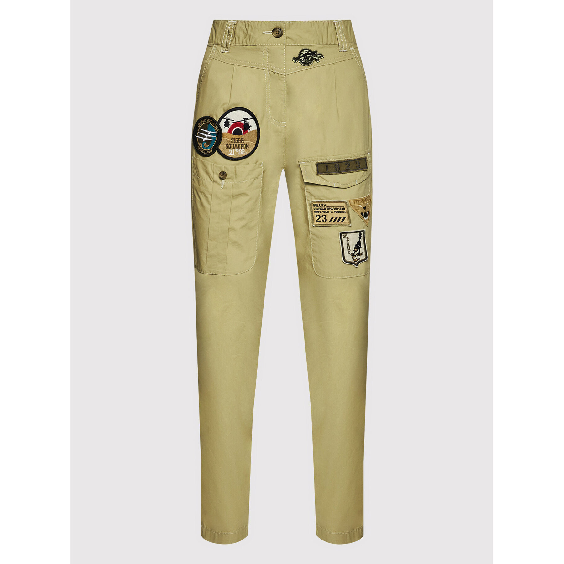 Aeronautica Militare Pantaloni din material 221PA1485DCT2964 Verde Regular Fit - Pled.ro