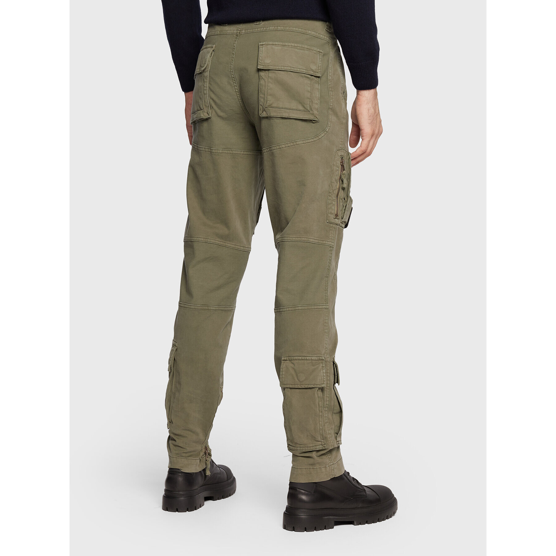 Aeronautica Militare Pantaloni din material 222PA939CT83 Verde Regular Fit - Pled.ro