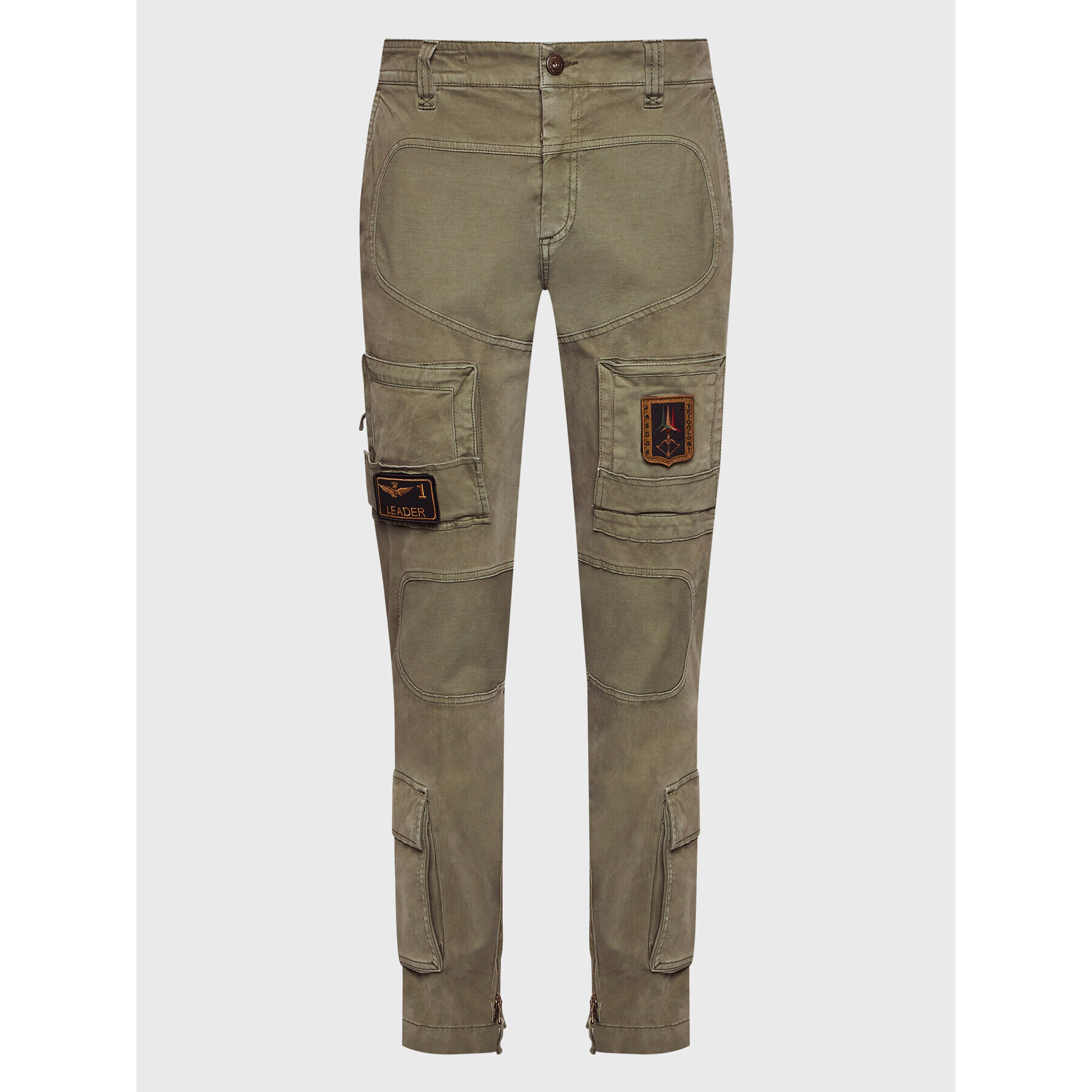 Aeronautica Militare Pantaloni din material 222PA939CT83 Verde Regular Fit - Pled.ro