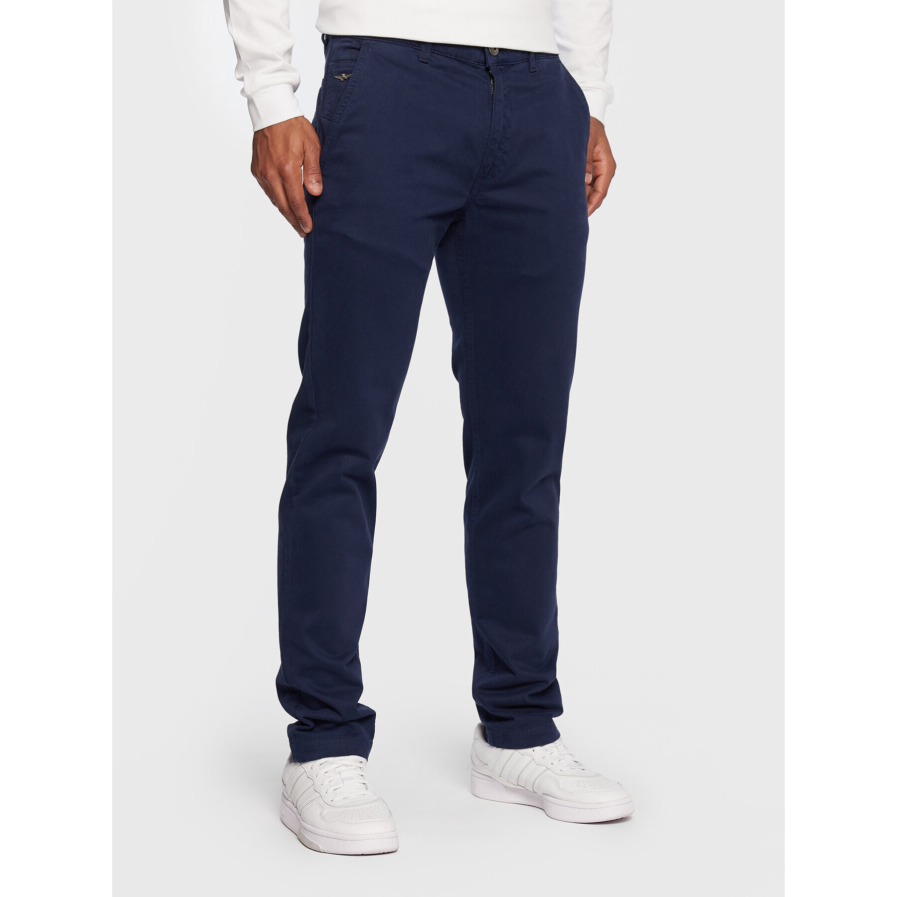 Aeronautica Militare Pantaloni din material 222PJ191CT3001 Bleumarin Slim Fit - Pled.ro