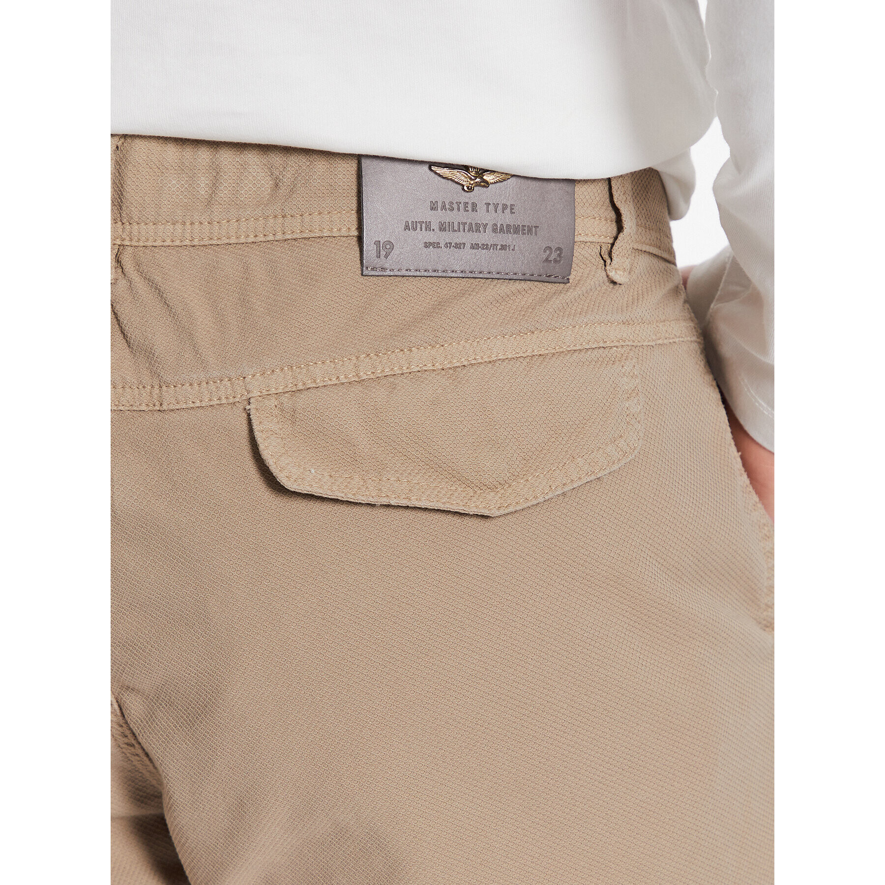 Aeronautica Militare Pantaloni din material 231PA1512CT3088 Bej Regular Fit - Pled.ro