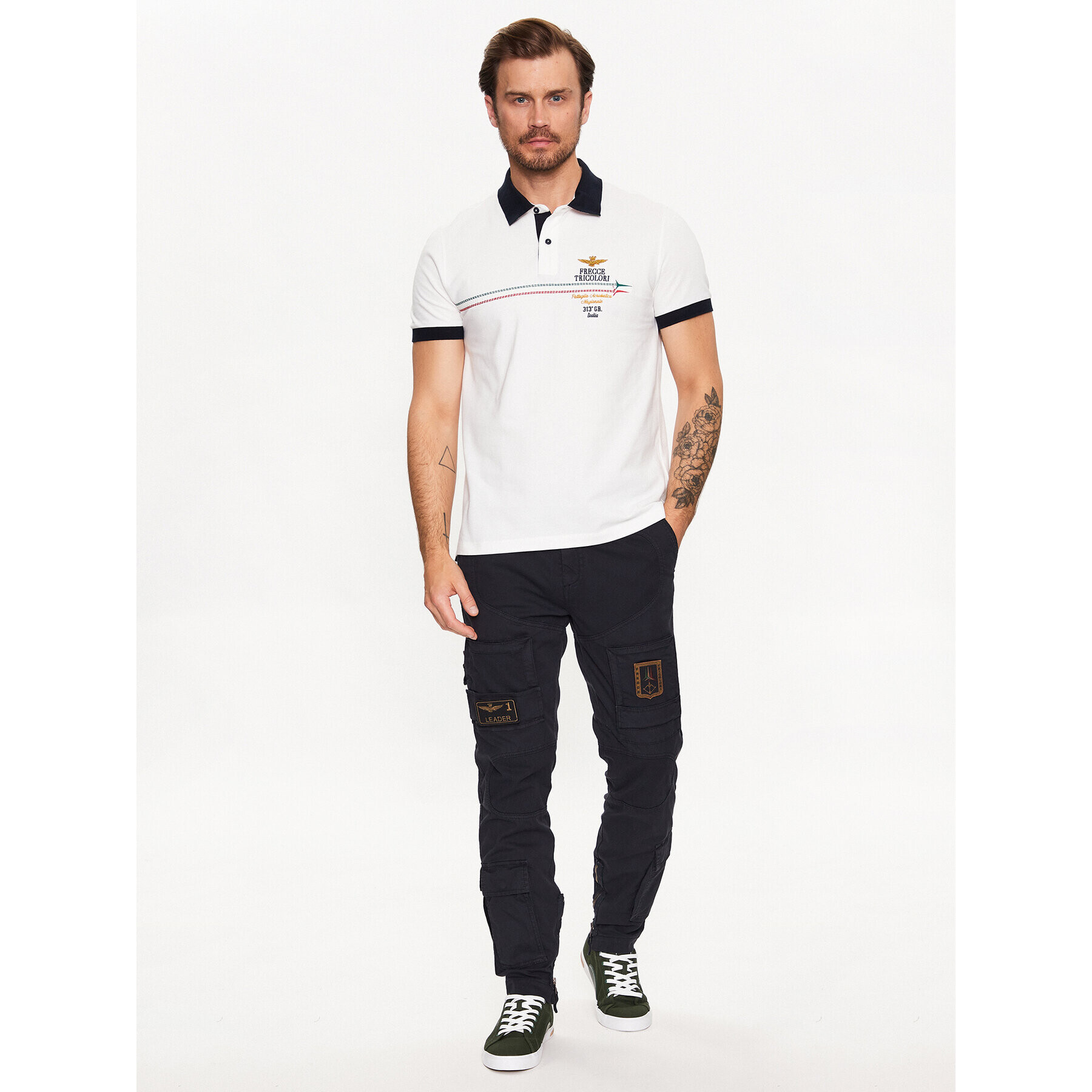 Aeronautica Militare Pantaloni din material 231PA1527CT3092 Bleumarin Regular Fit - Pled.ro