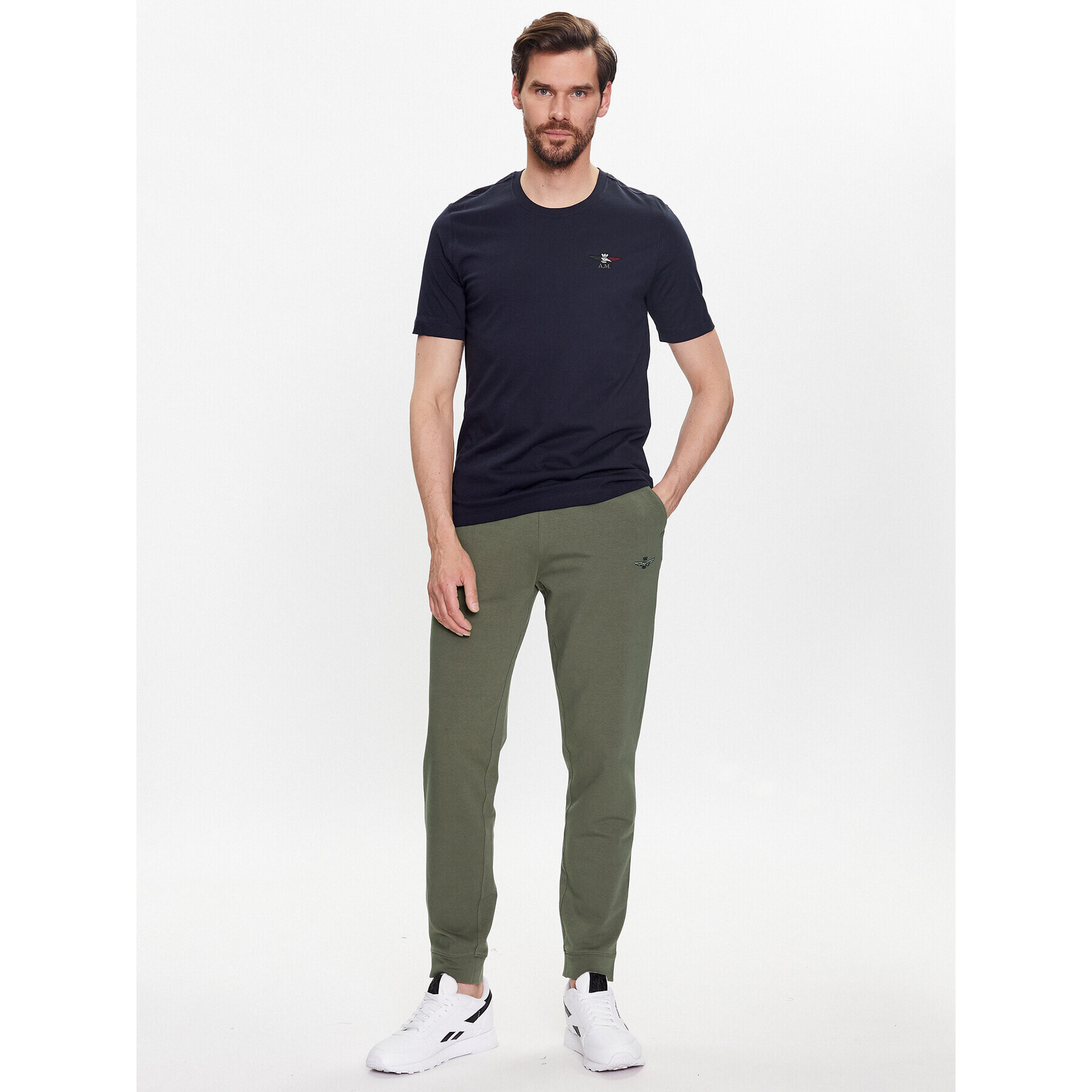 Aeronautica Militare Pantaloni trening 231PF872F459 Verde Regular Fit - Pled.ro