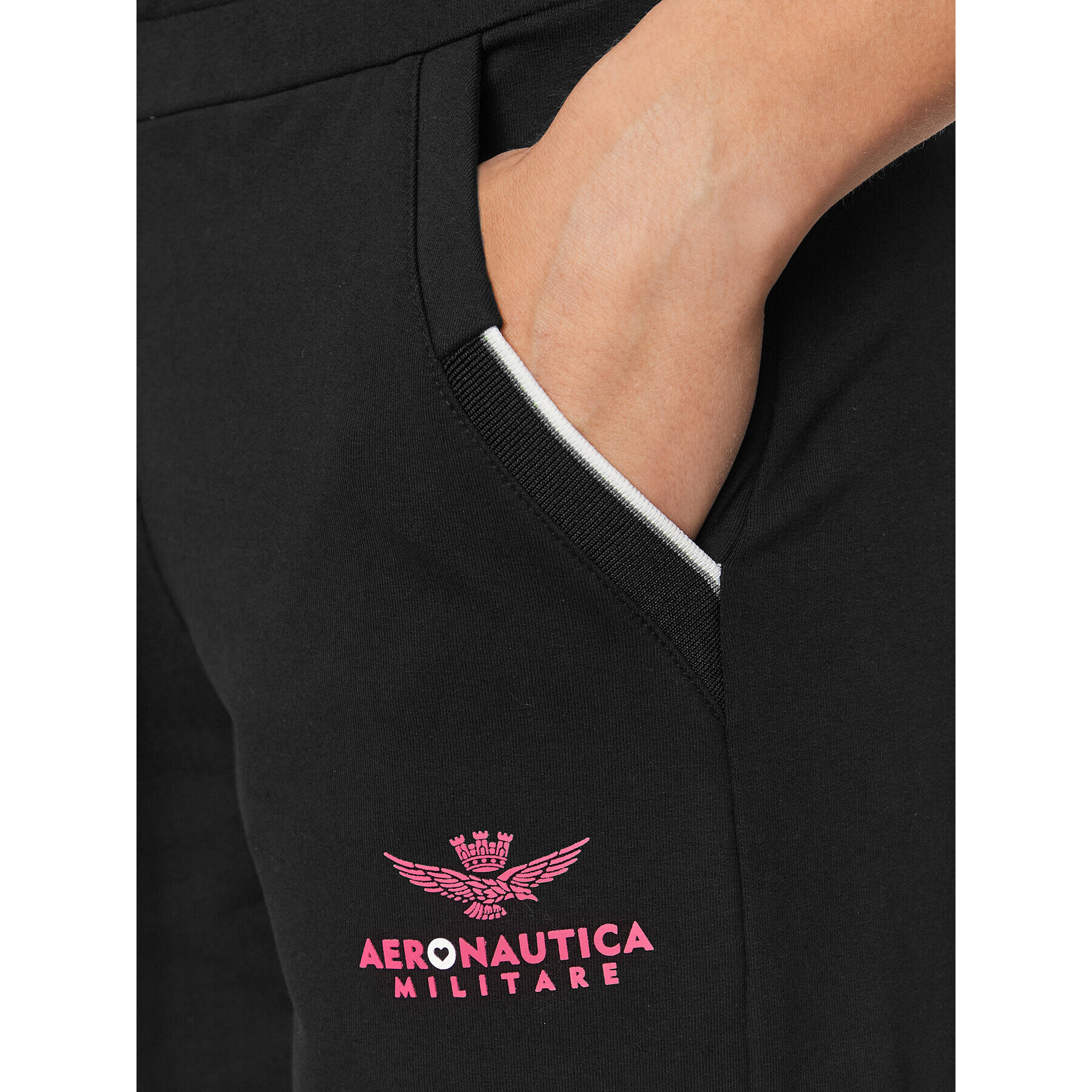 Aeronautica Militare Pantaloni trening 232PF915DF444 Negru Regular Fit - Pled.ro