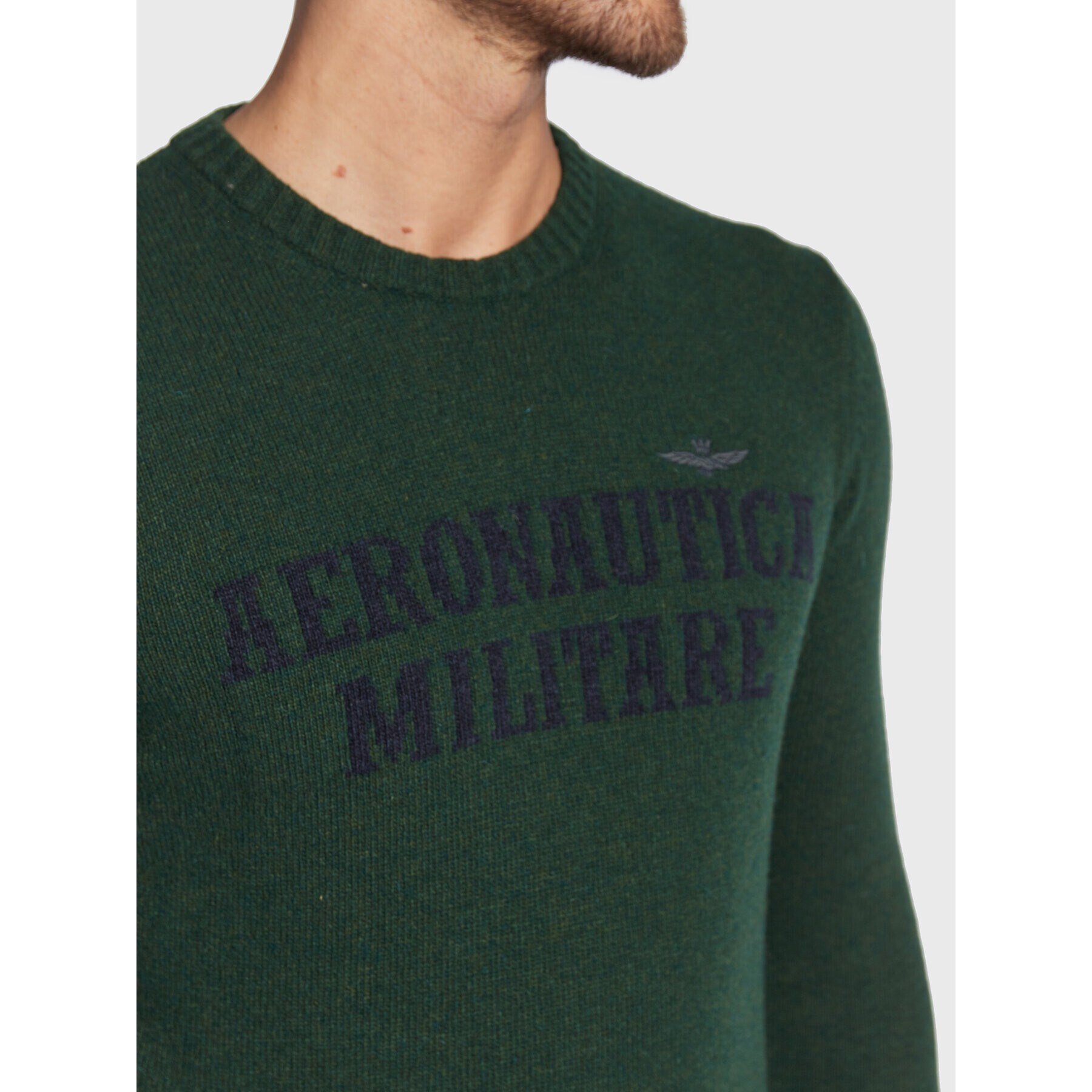 Aeronautica Militare Pulover 222MA1418L417 Verde Regular Fit - Pled.ro