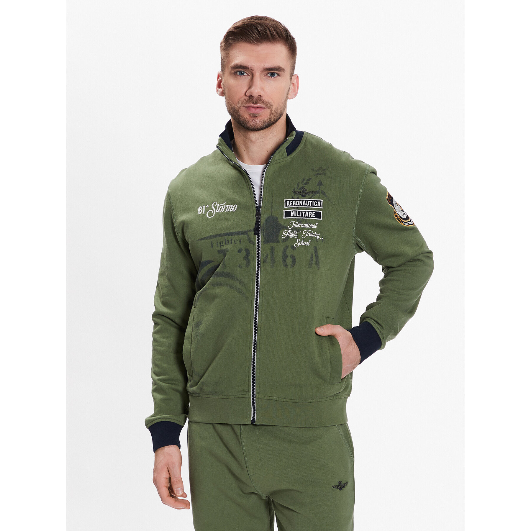 Aeronautica Militare Trening 231TF038F488 Verde Regular Fit - Pled.ro