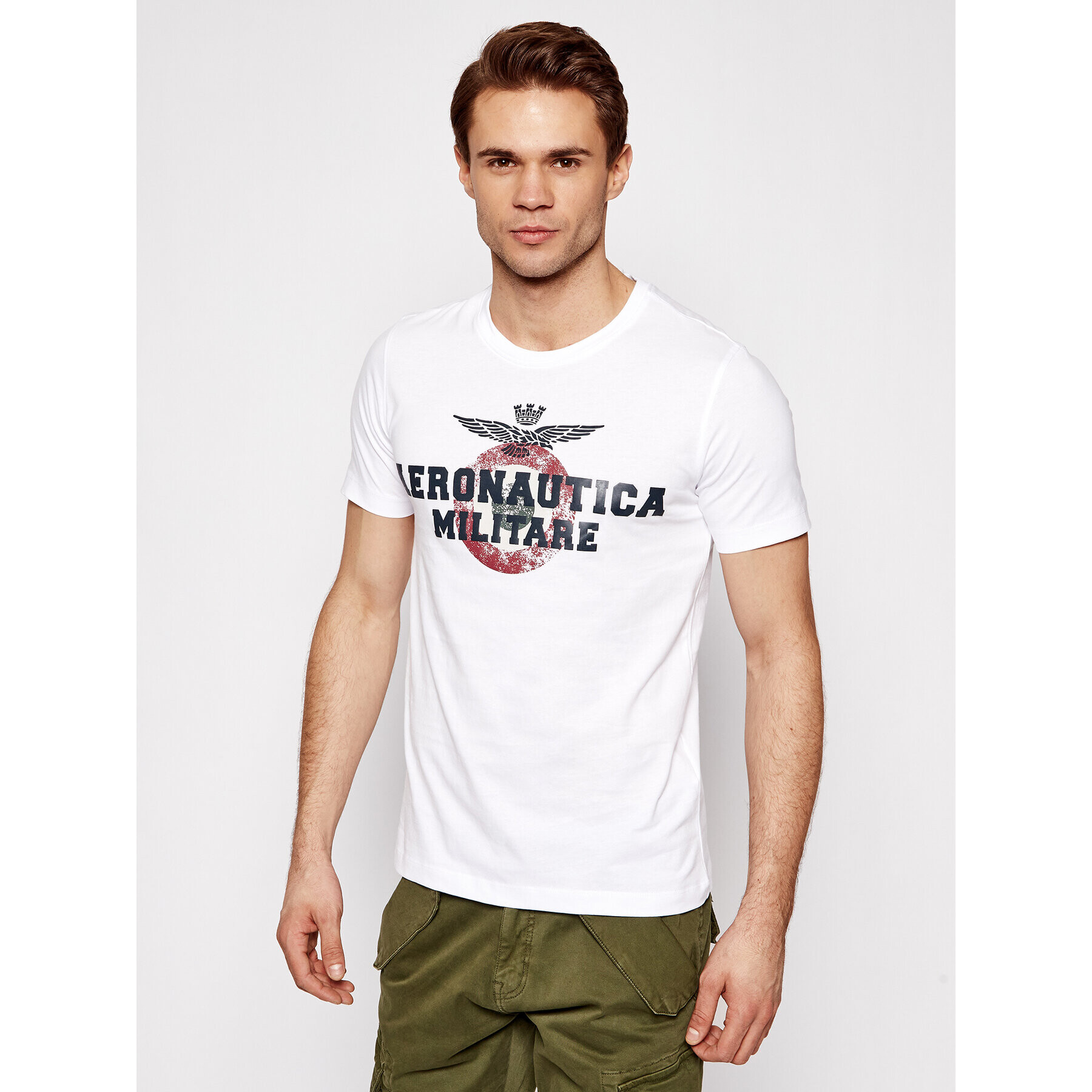 Aeronautica Militare Tricou 211TS1843J511 Alb Regular Fit - Pled.ro