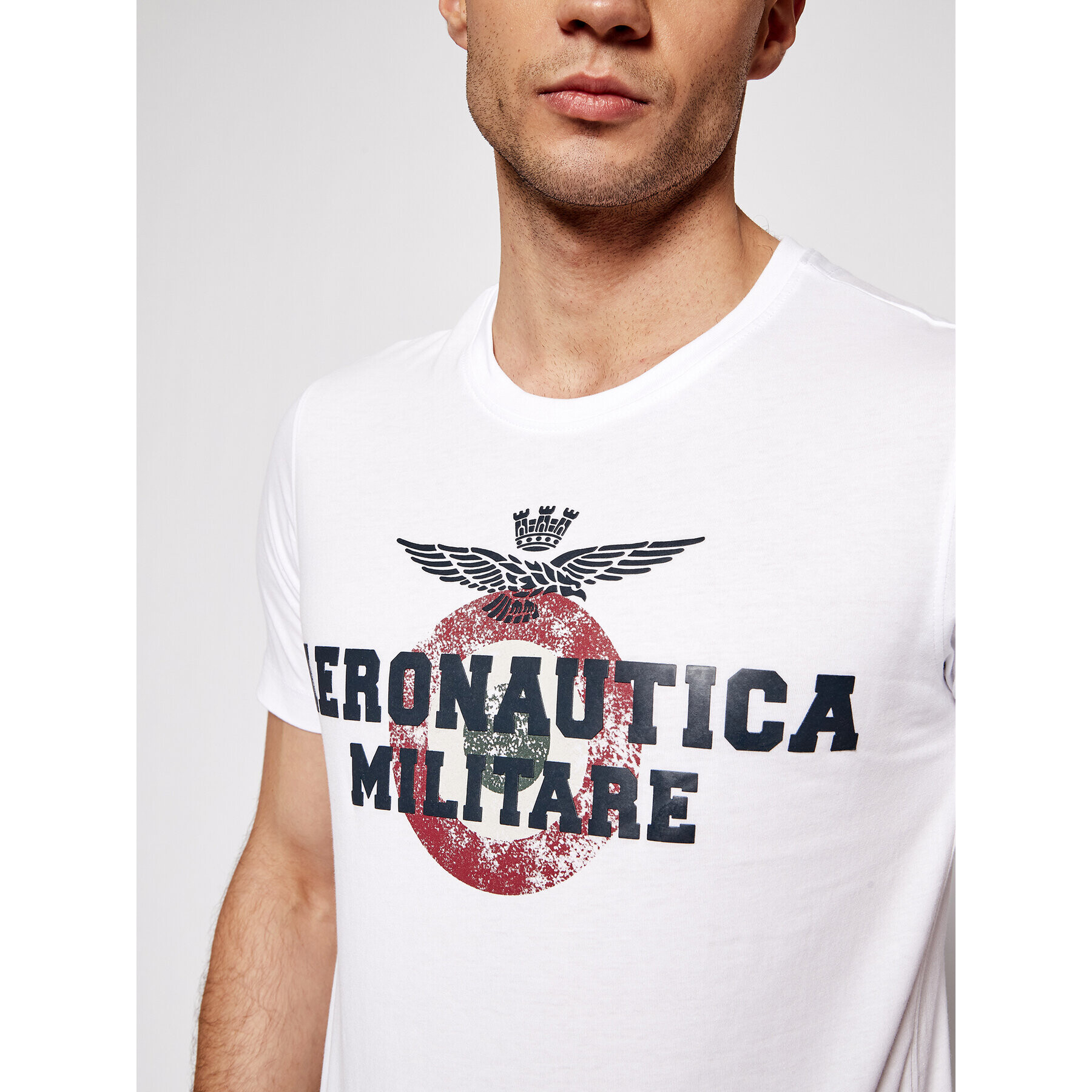 Aeronautica Militare Tricou 211TS1843J511 Alb Regular Fit - Pled.ro