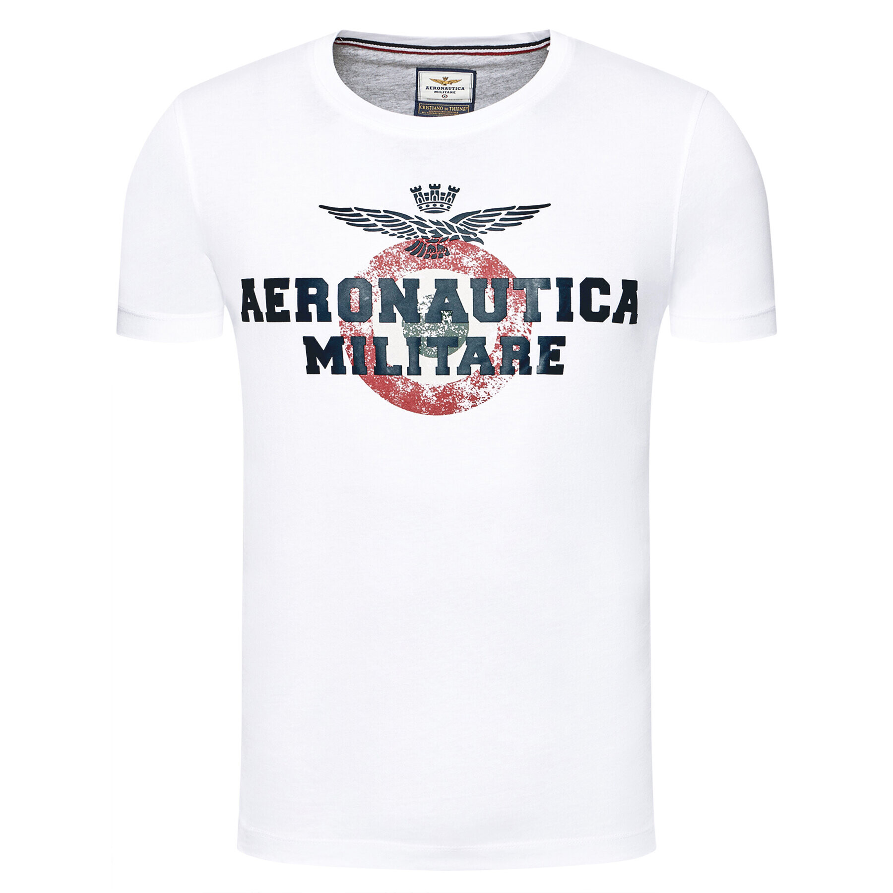 Aeronautica Militare Tricou 211TS1843J511 Alb Regular Fit - Pled.ro