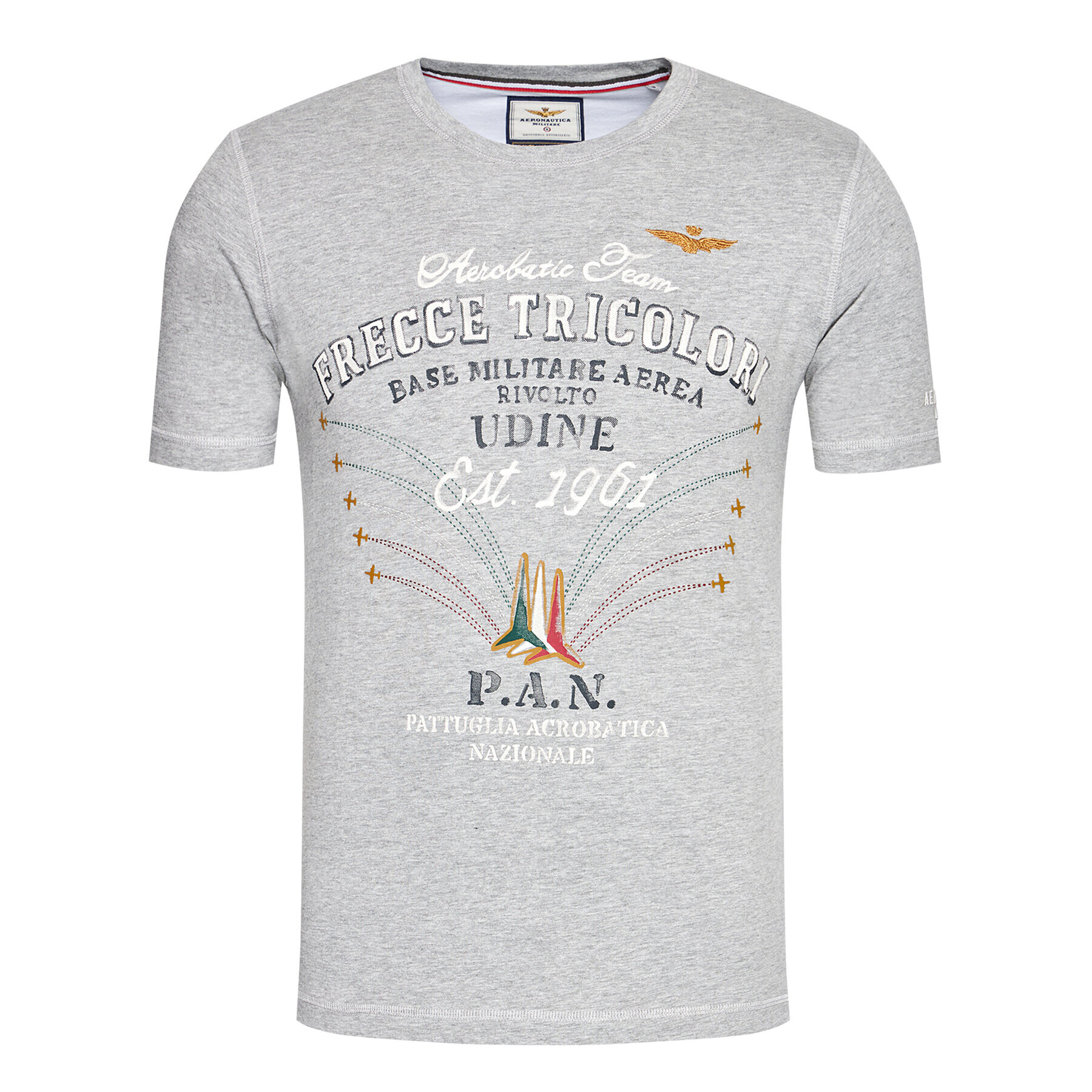 Aeronautica Militare Tricou 211TS1844J509 Gri Regular Fit - Pled.ro