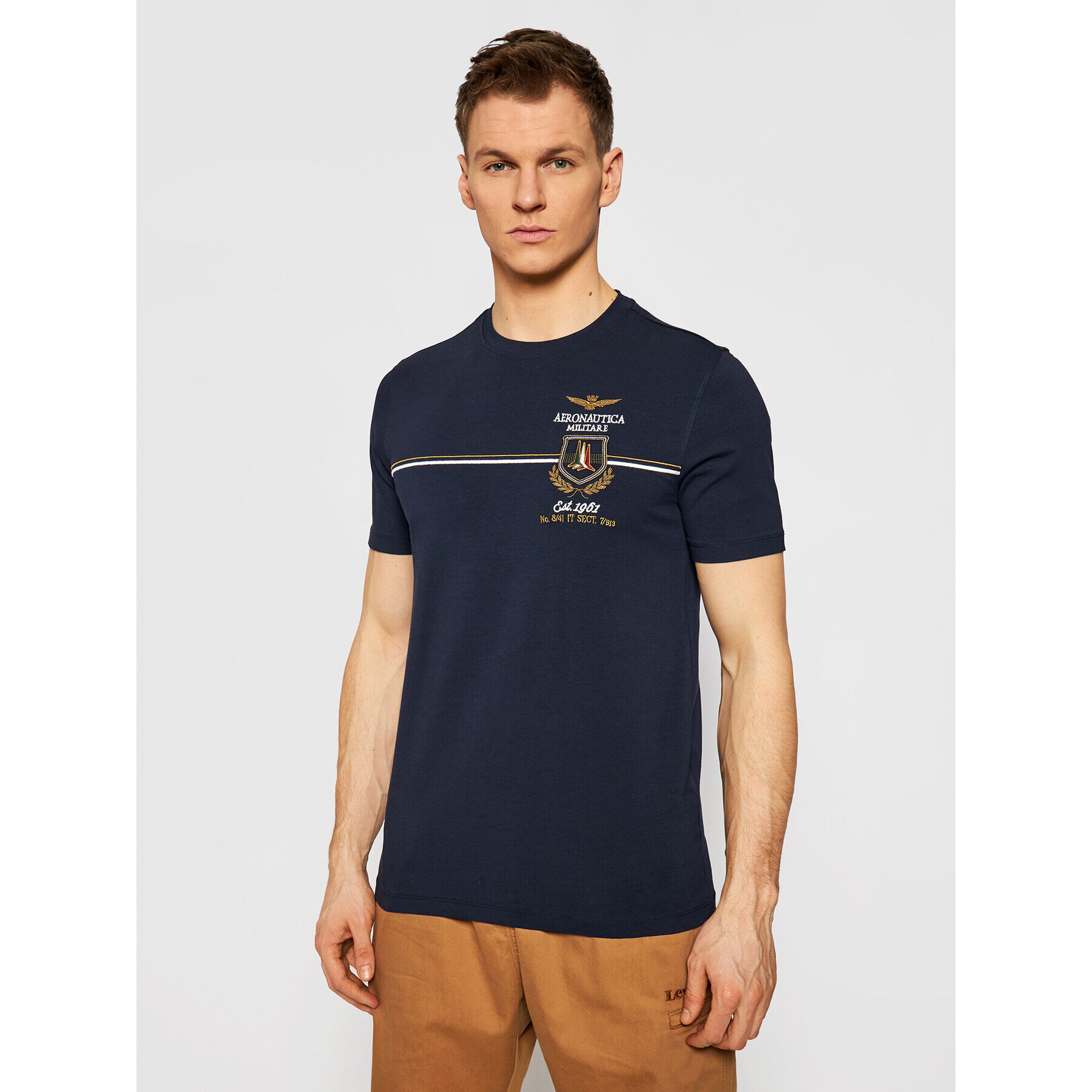 Aeronautica Militare Tricou 211TS1859J469 Bleumarin Regular Fit - Pled.ro