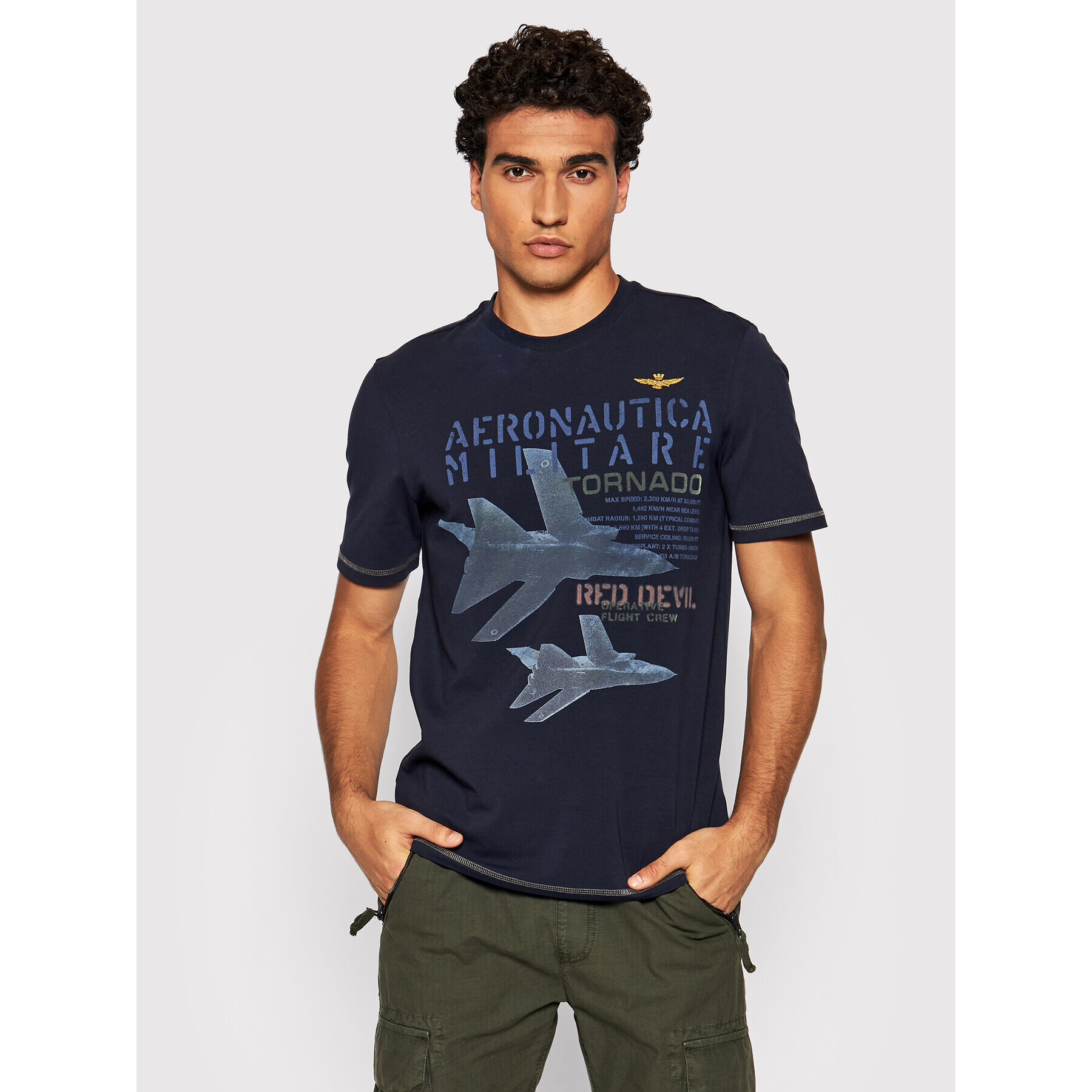 Aeronautica Militare Tricou 212TS1912J469 Bleumarin Regular Fit - Pled.ro