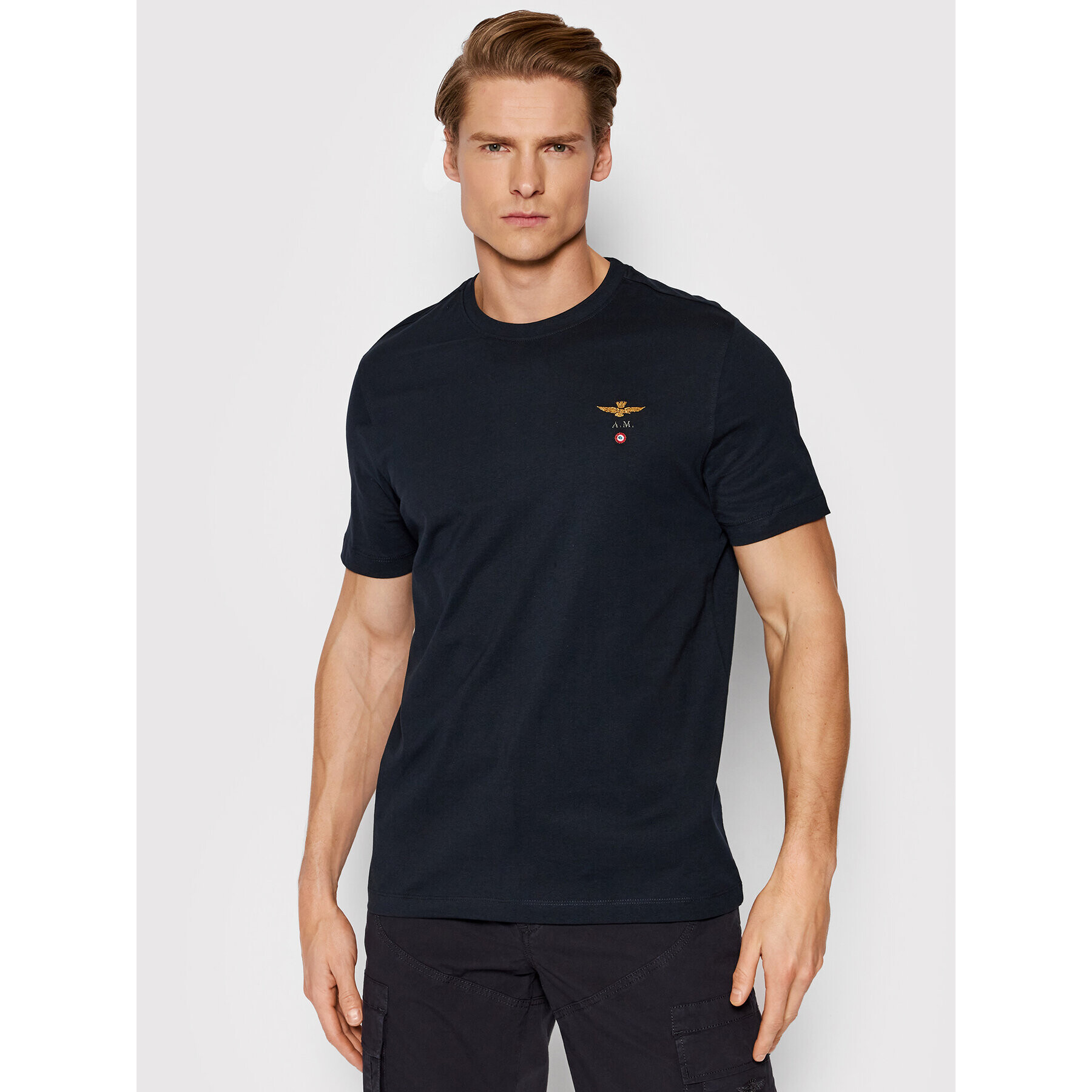 Aeronautica Militare Tricou 221TS1580J372 Bleumarin Regular Fit - Pled.ro