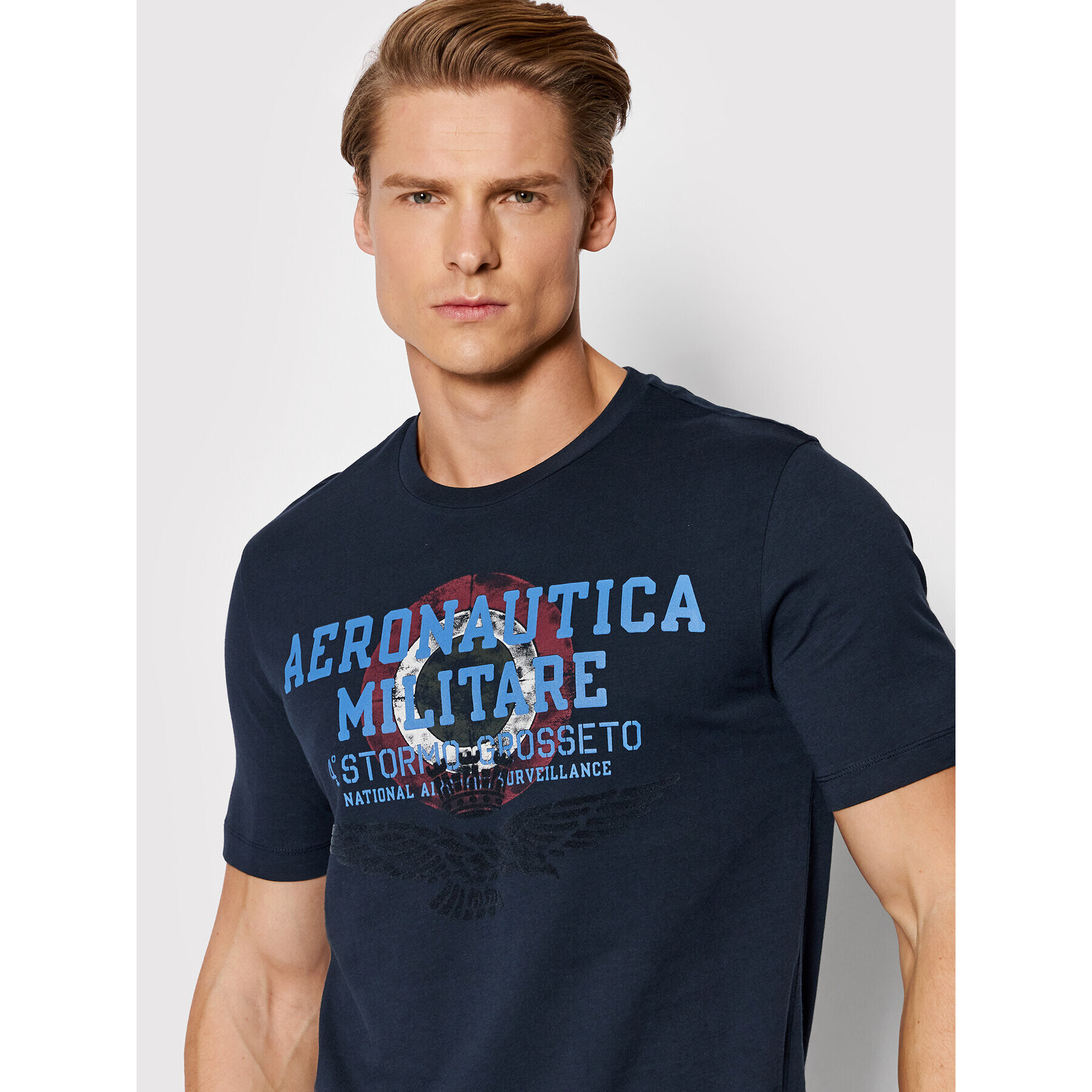 Aeronautica Militare Tricou 221TS1940J492 Bleumarin Regular Fit - Pled.ro