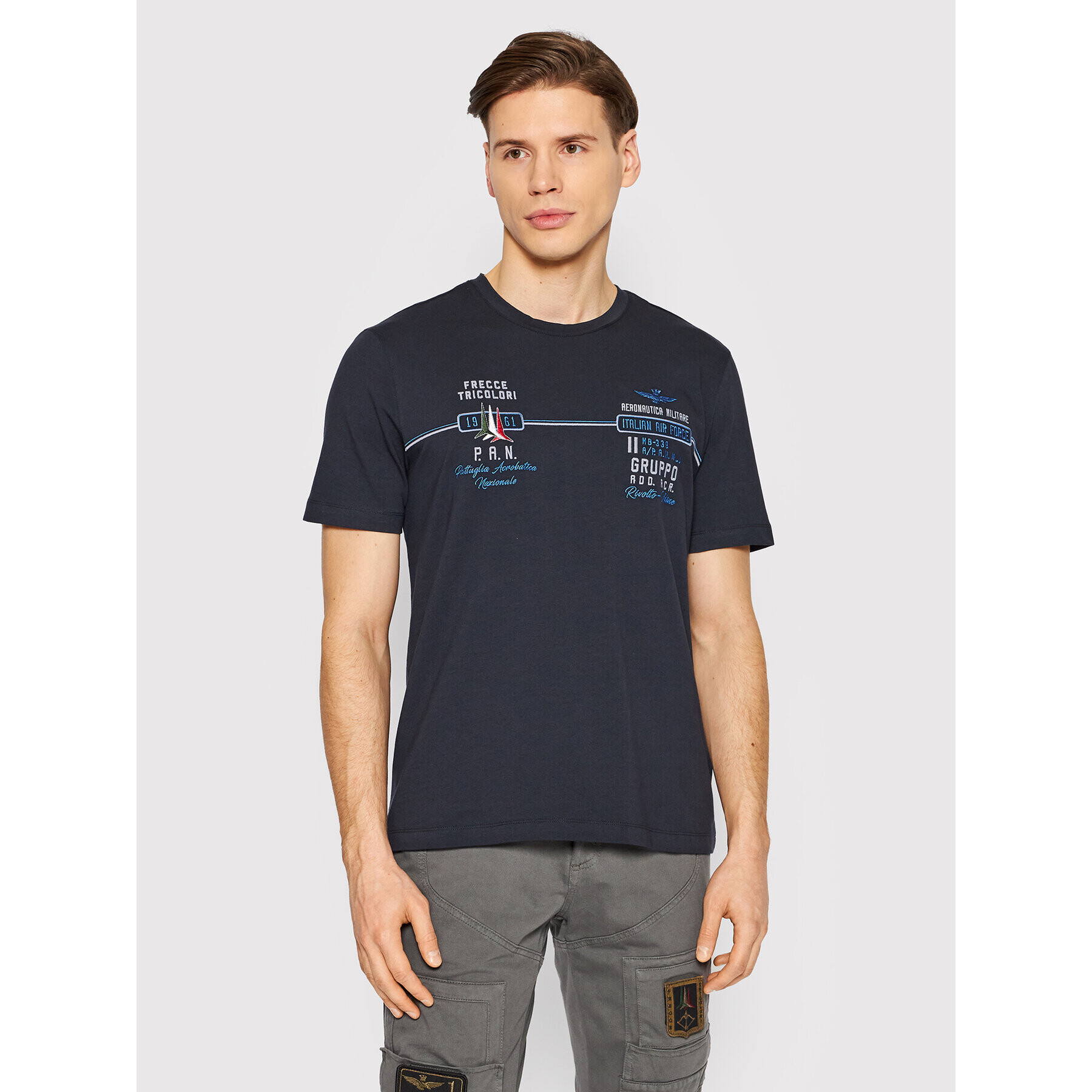 Aeronautica Militare Tricou 221TS1941J534 Bleumarin Regular Fit - Pled.ro