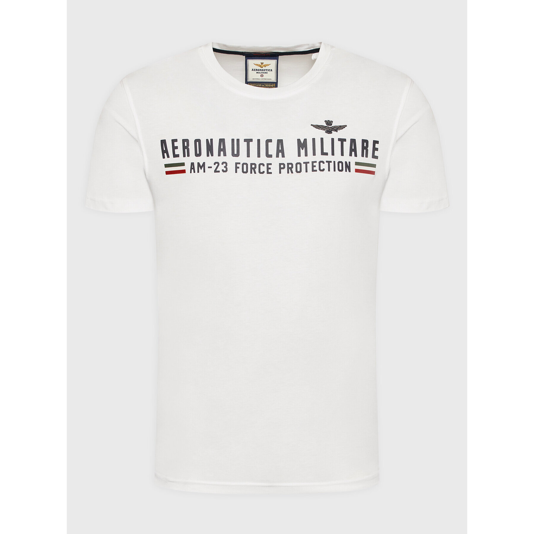 Aeronautica Militare Tricou 222TS1942J538 Alb Regular Fit - Pled.ro