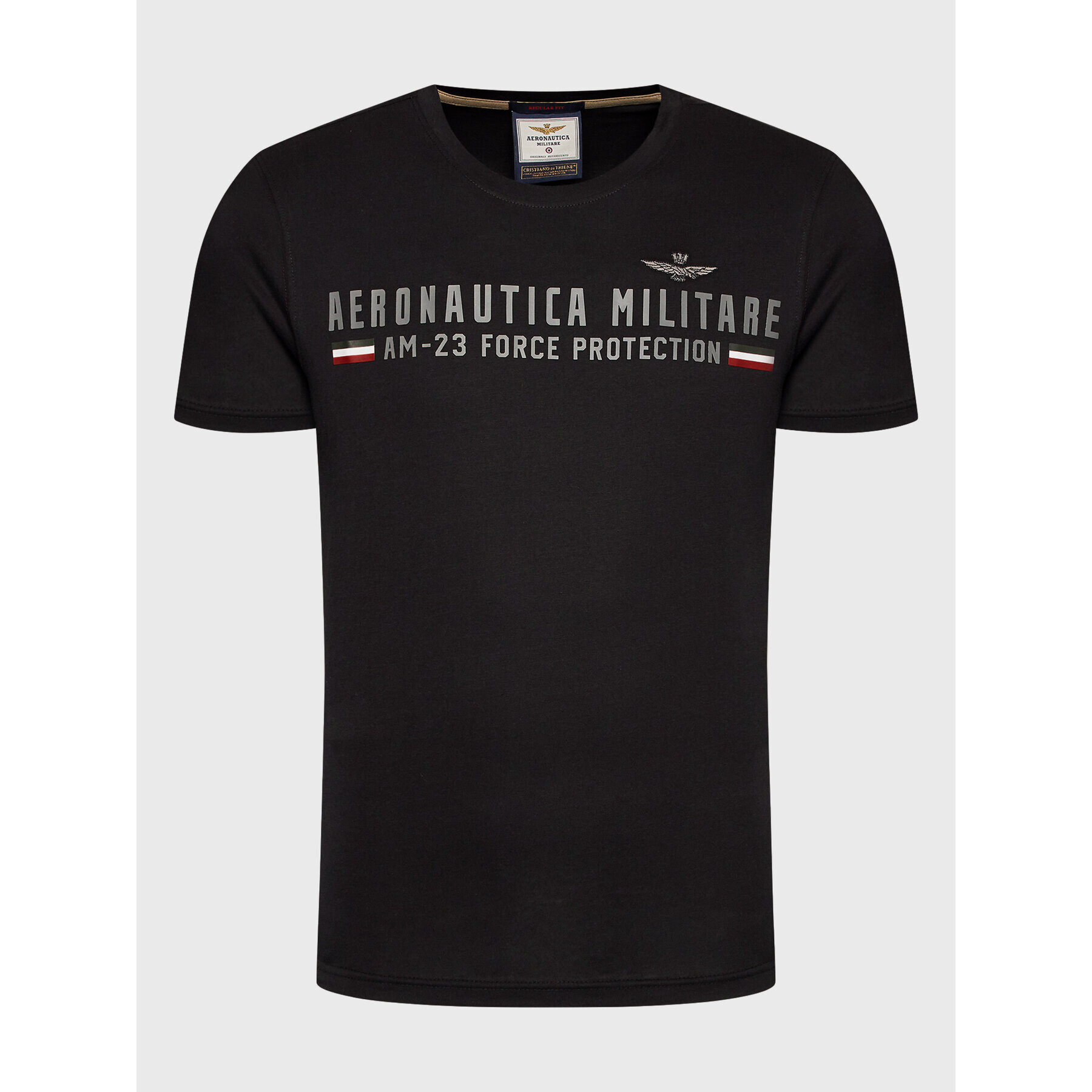 Aeronautica Militare Tricou 222TS1942J538 Negru Regular Fit - Pled.ro